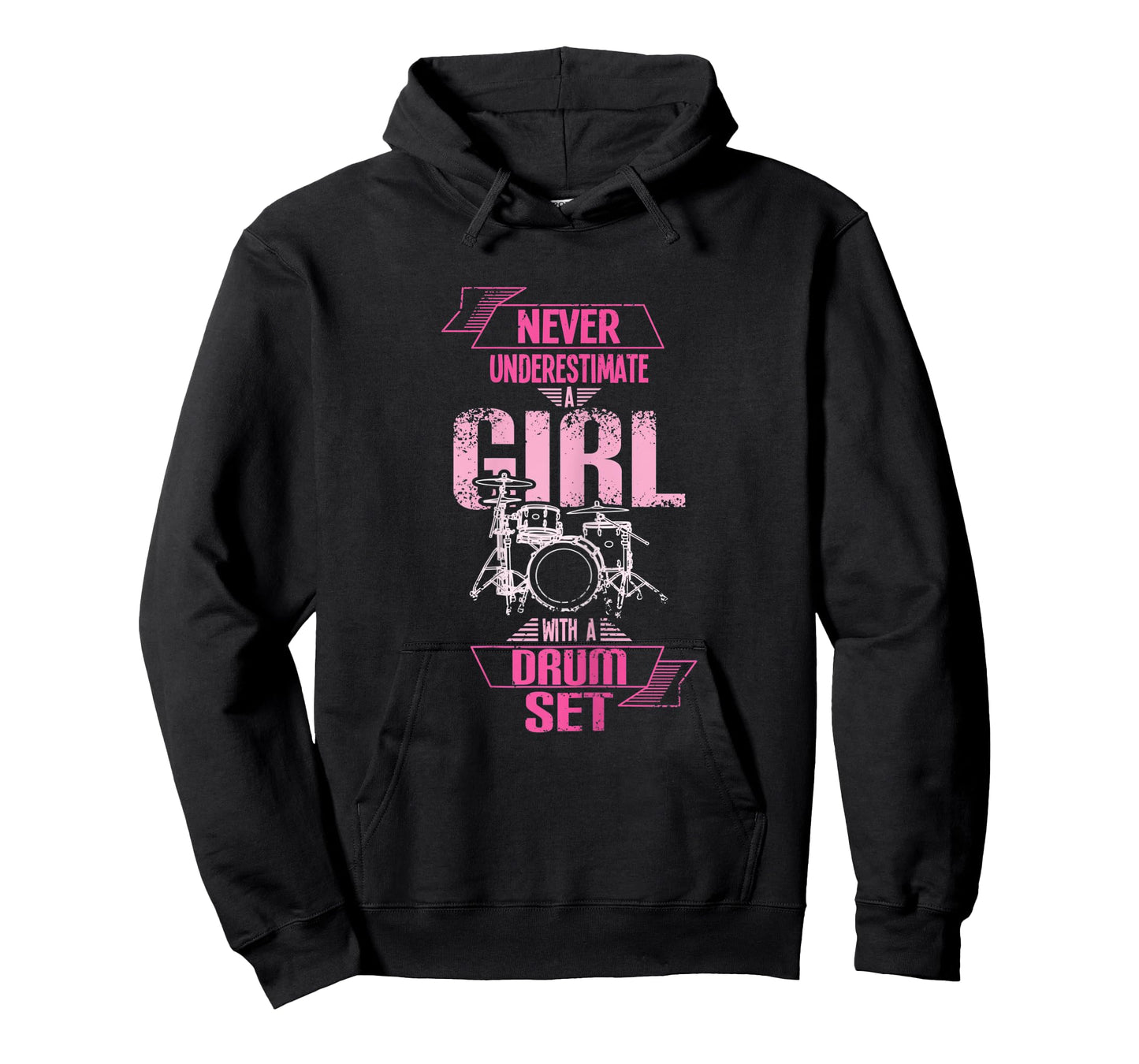 Womens Never underestimate a girl with a drum set T-Shirt