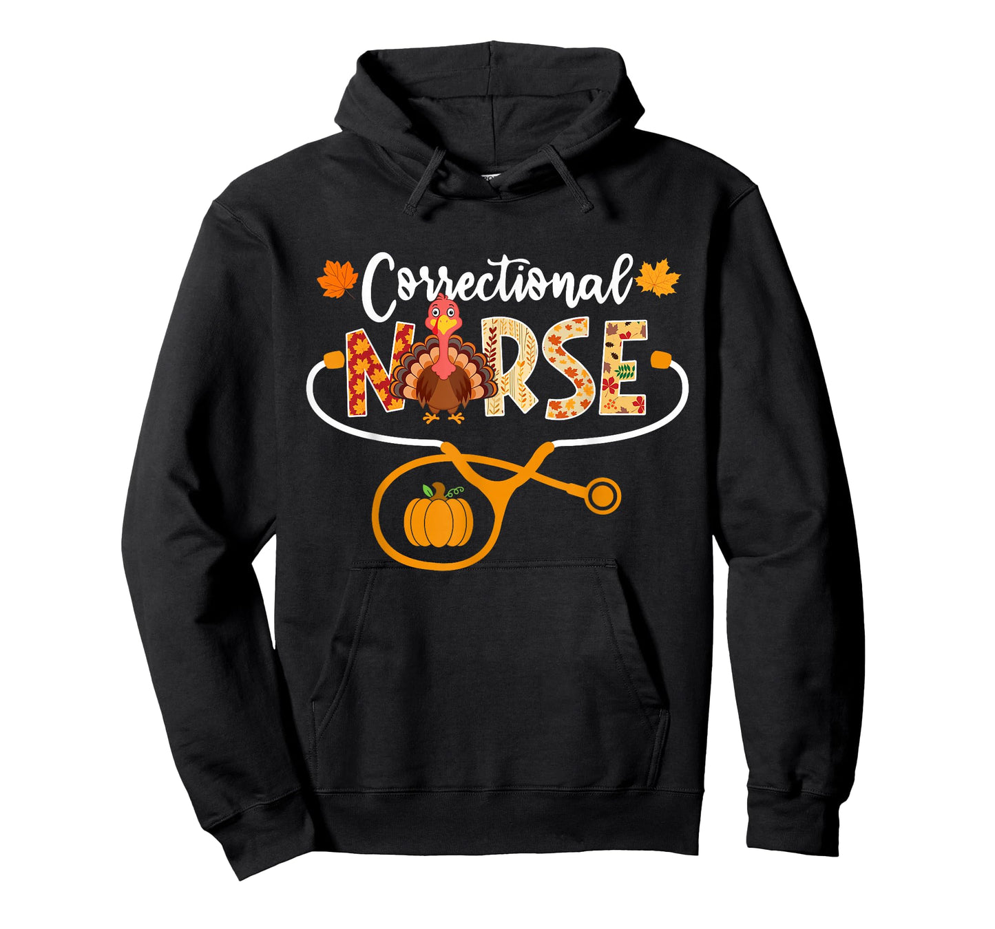 Correctional Nurse Turkey Stethoscope Pumpkin Thanksgiving T-Shirt