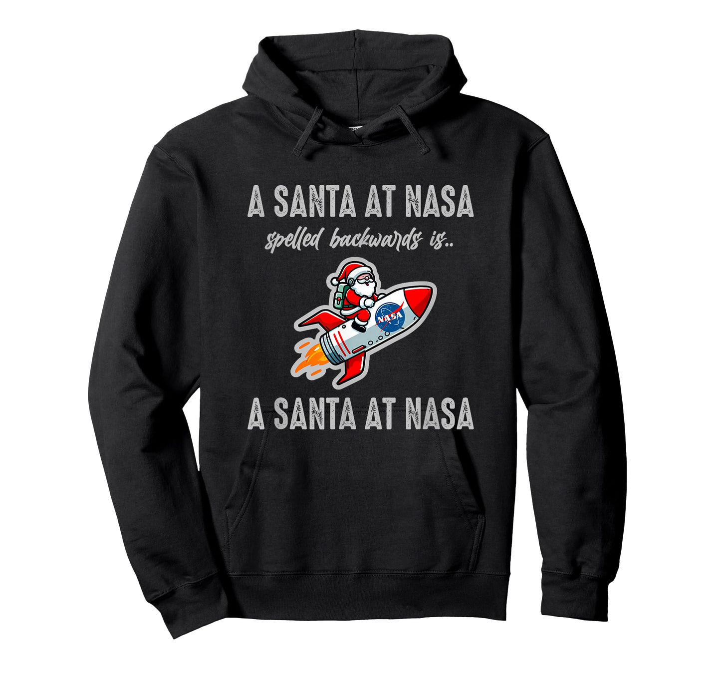A Santa at NASA Spelled Backwards Palindrome Christmas Funny T-Shirt