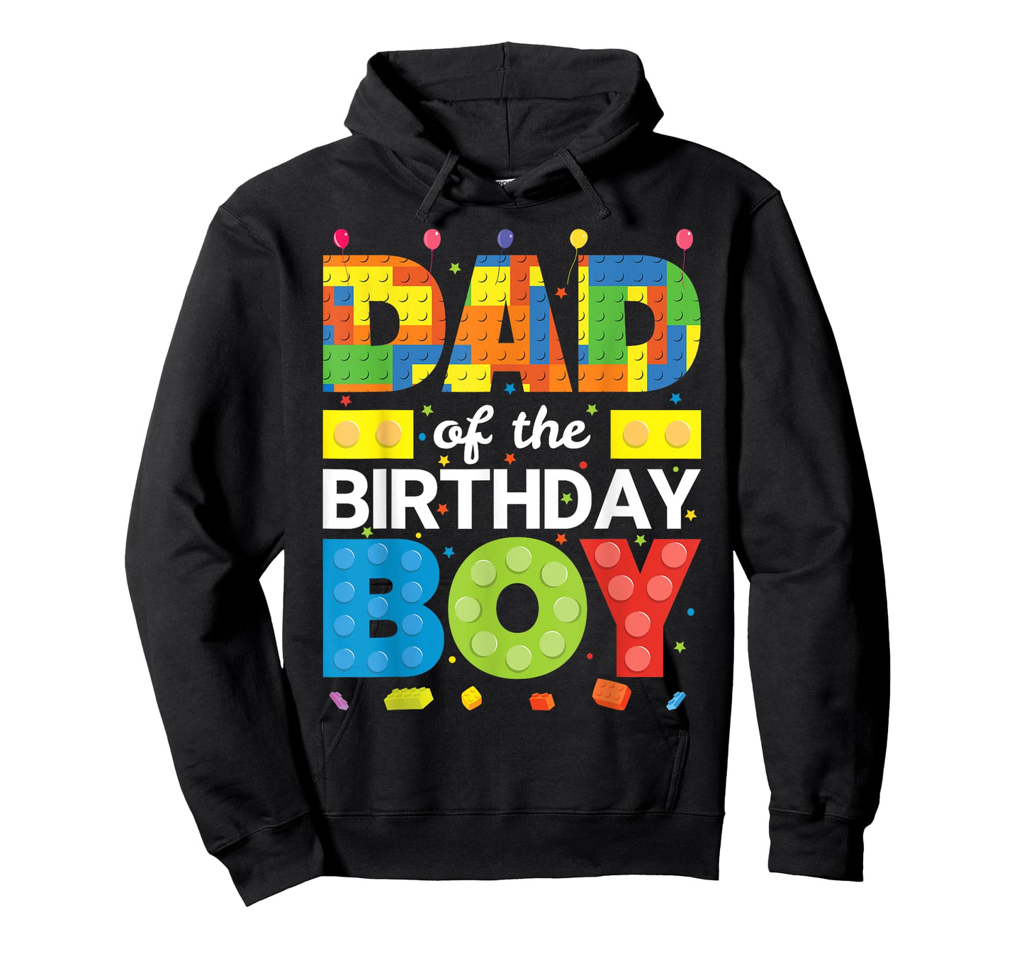 Dad Of The Birthday Boy Kid Block Building Brick Builder T-Shirt