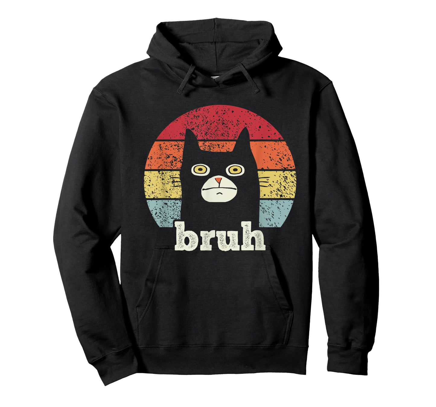Funny Meme saying Bruh with Cat Greetings Teens Boys Men T-Shirt