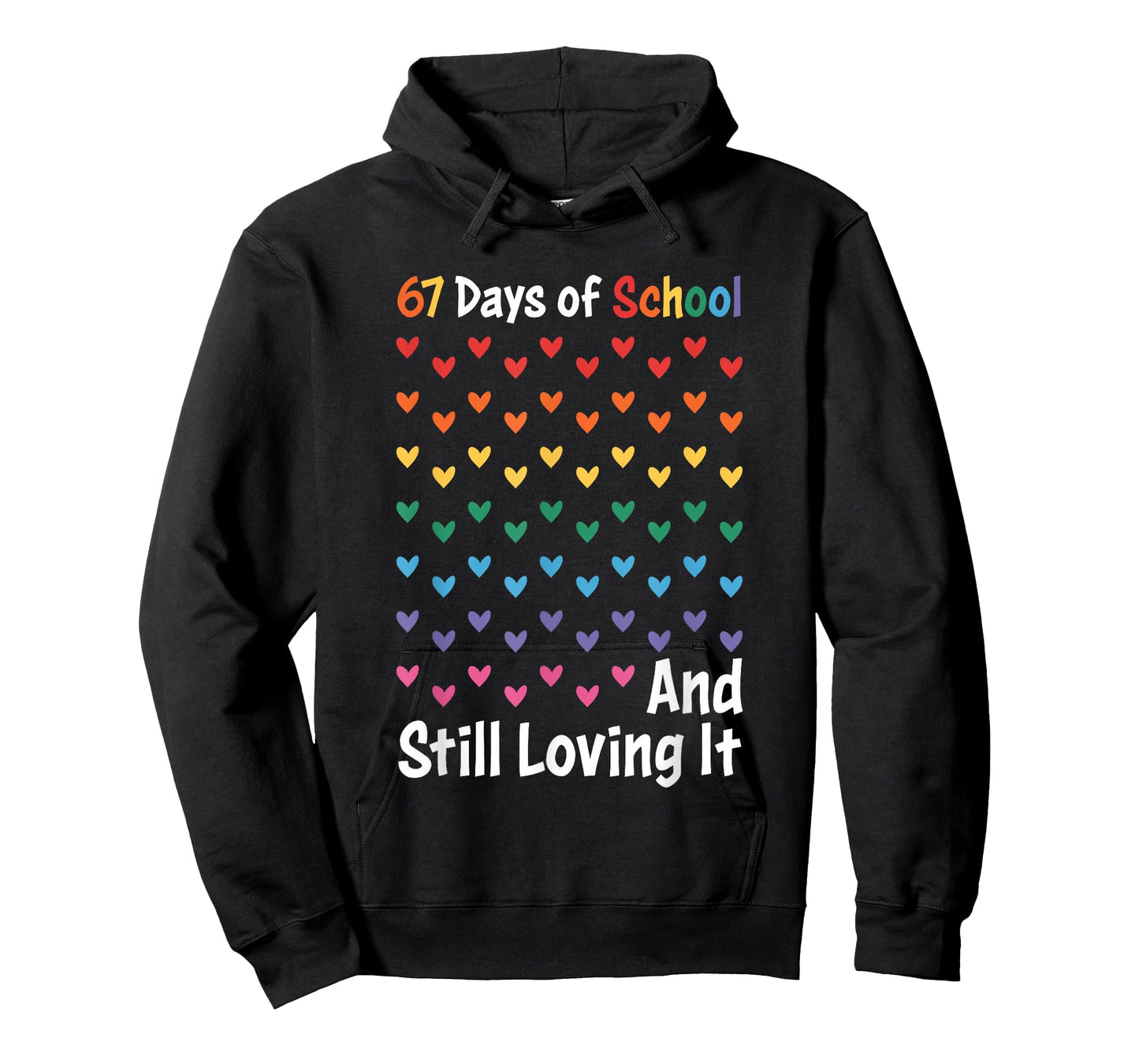 67th Day of School and Still Loving It 67 Rainbow Hearts T-Shirt