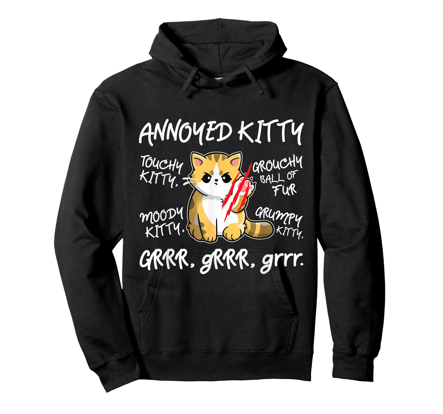 Angry Cat - Moody Annoyed Kitty - Size - Cute Cat's T-Shirt