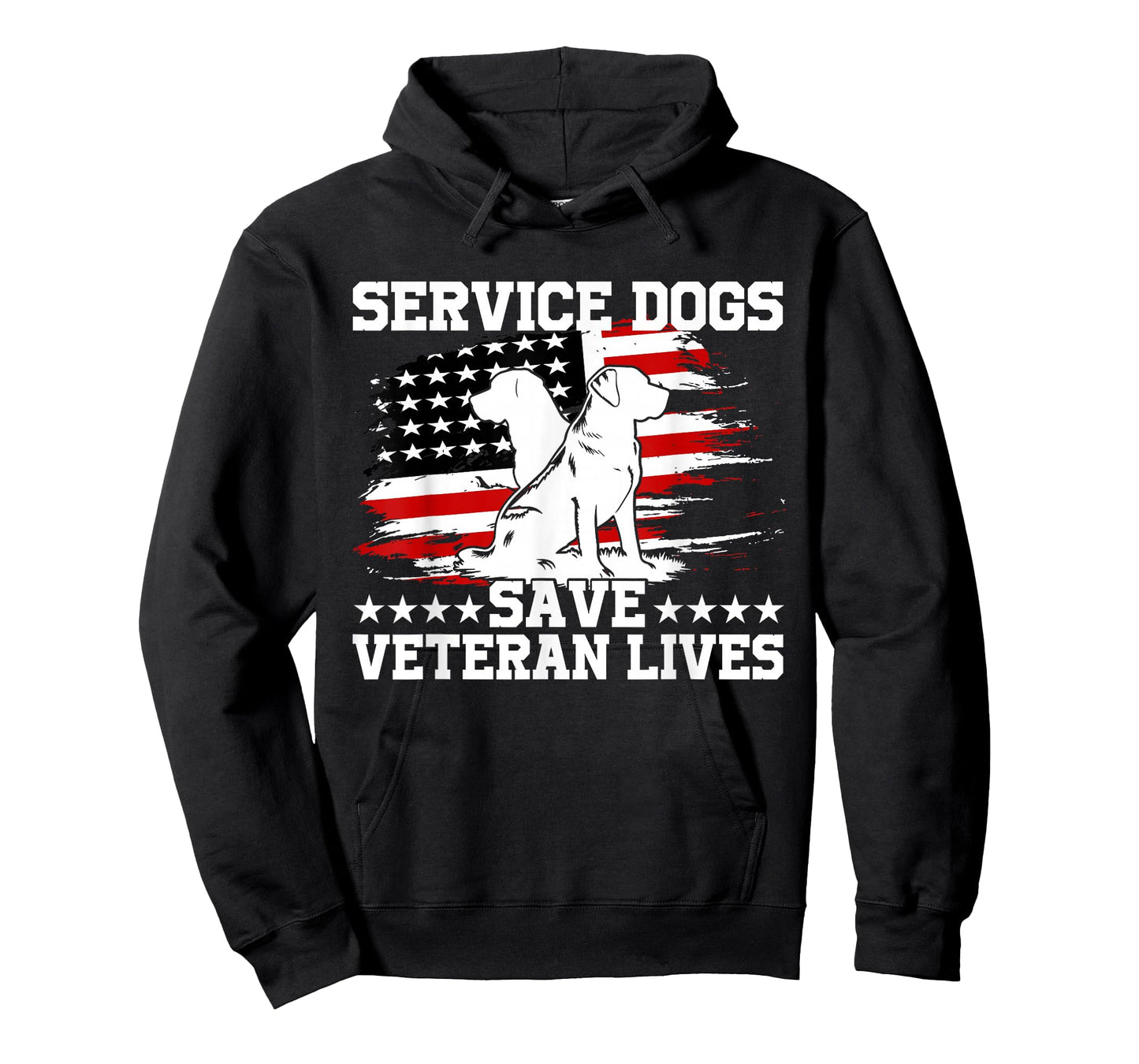 Service Dogs Save Veteran Lives American Flag Veterans Day T-Shirt