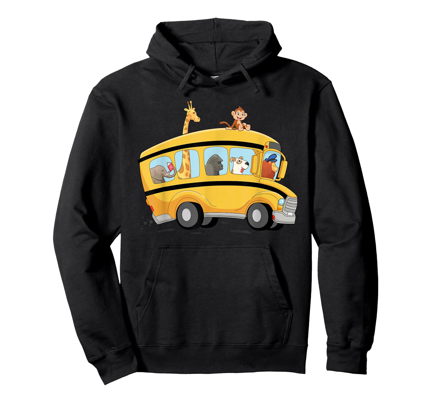 lion,Dog and Monkey in a School Bus Funny Men Women Kids T-Shirt