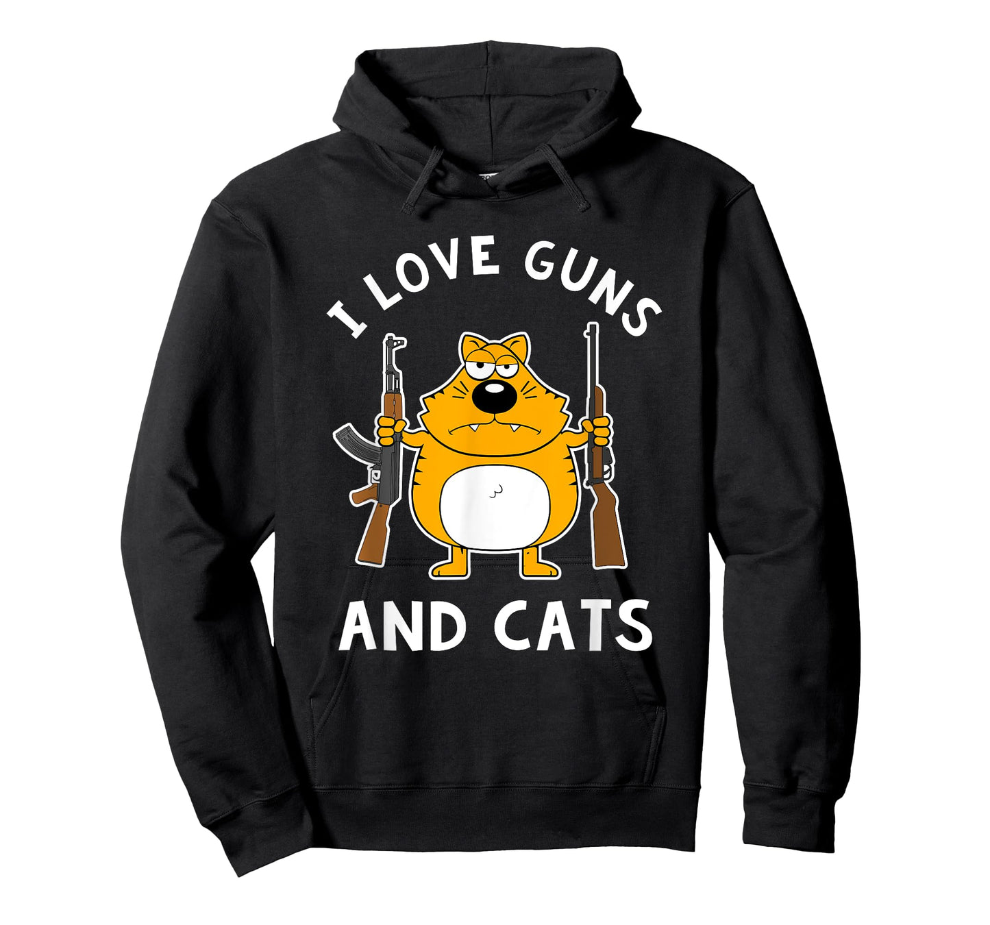 I Love Guns and Cats with AK-47 and a Shotgun 2nd Amendment T-Shirt