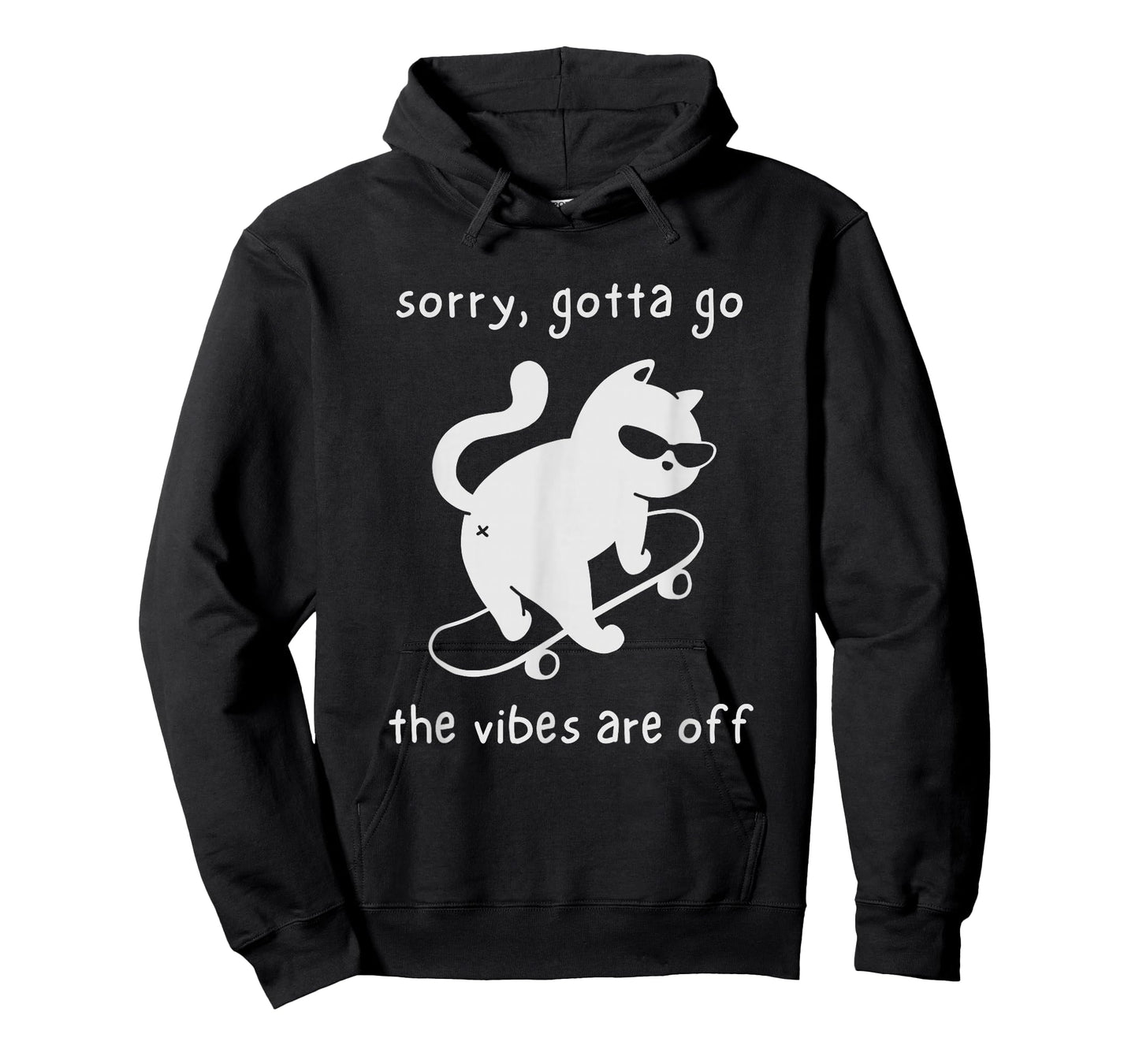 Vibes are Off Funny Cat Skateboard Introvert Sarcastic Humor T-Shirt