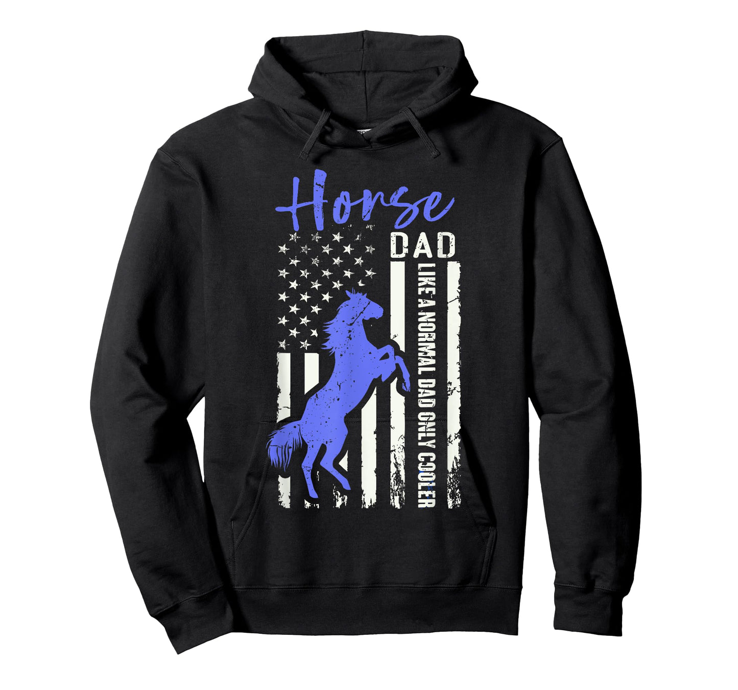 Funny Horse Dad American Flag Cool Equestrian Daddy Humor T-Shirt for Men