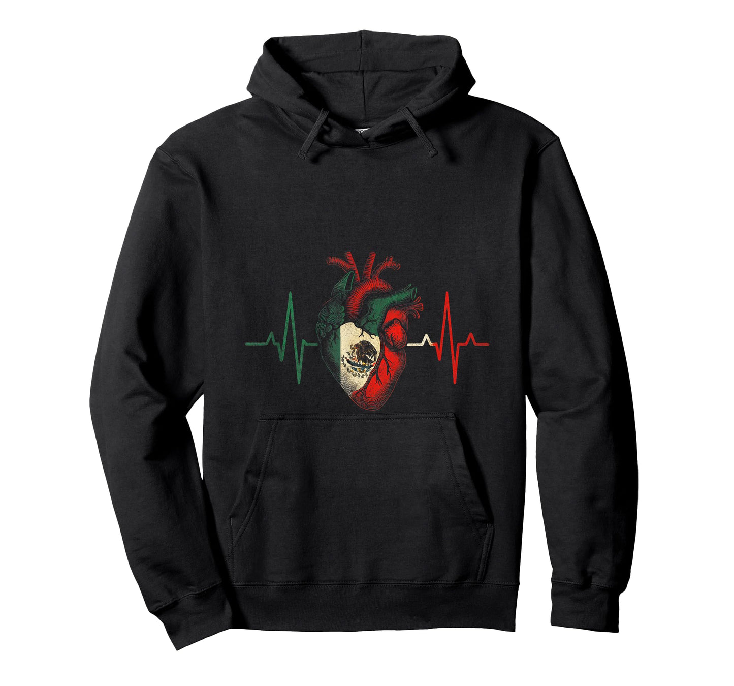 Mexican Heart - Mexican Roots Mexico Flag EKG T-Shirt