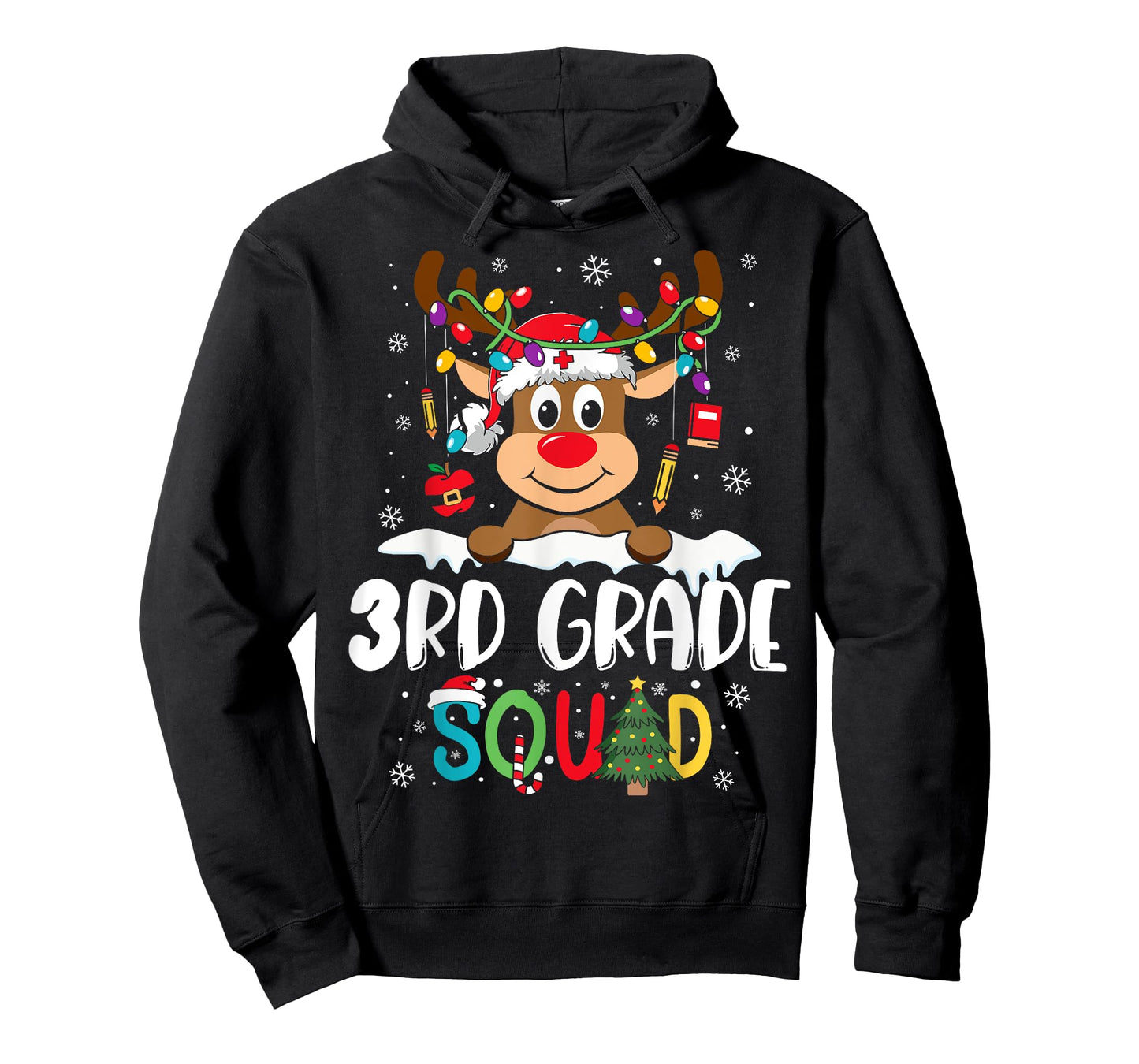 3rd Grade Teacher Squad Funny Reindeer Teacher Christmas T-Shirt