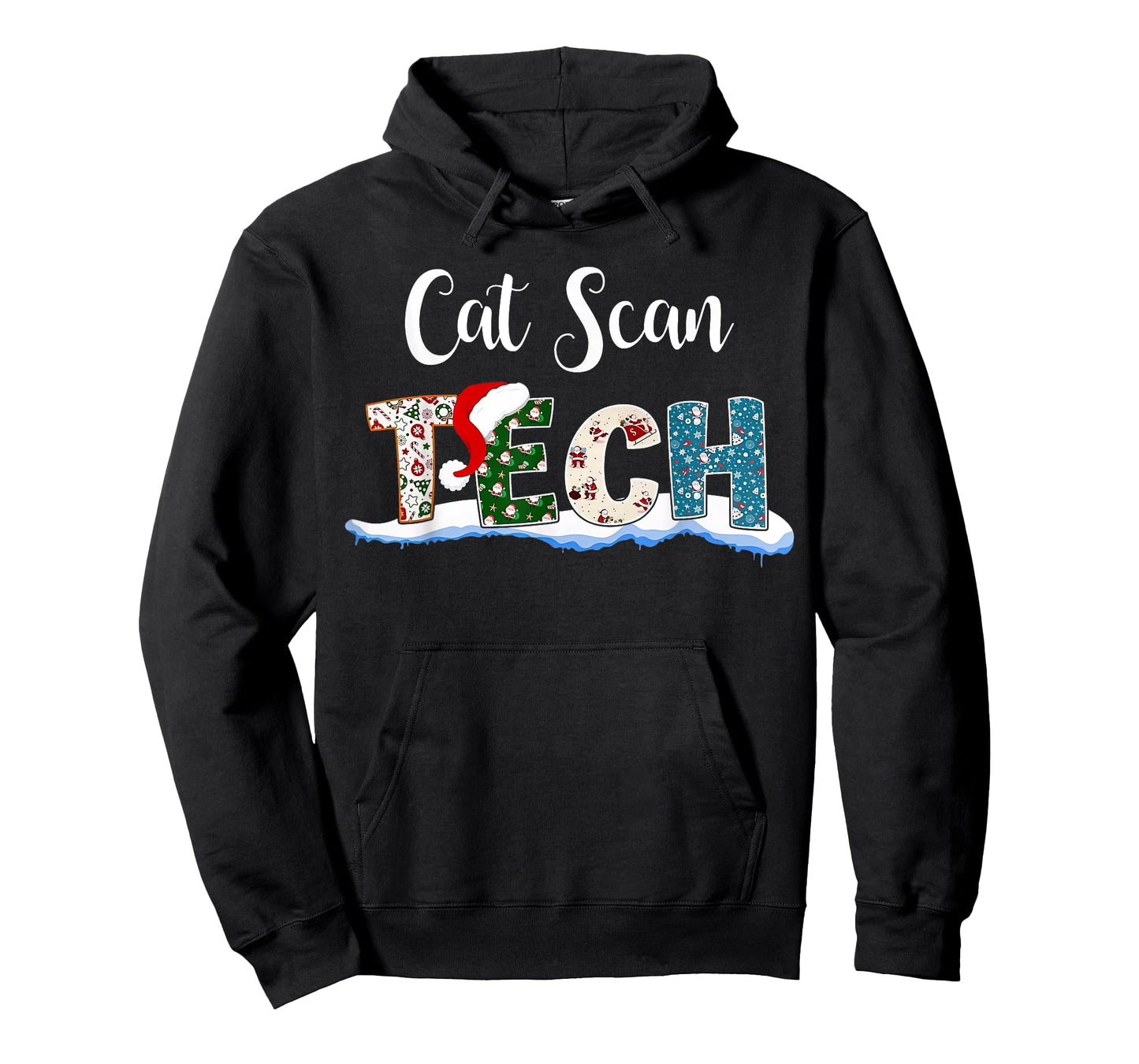 Cat Scan Tech Santa Hat Christmas Radiology Technologist T-Shirt for Men Women