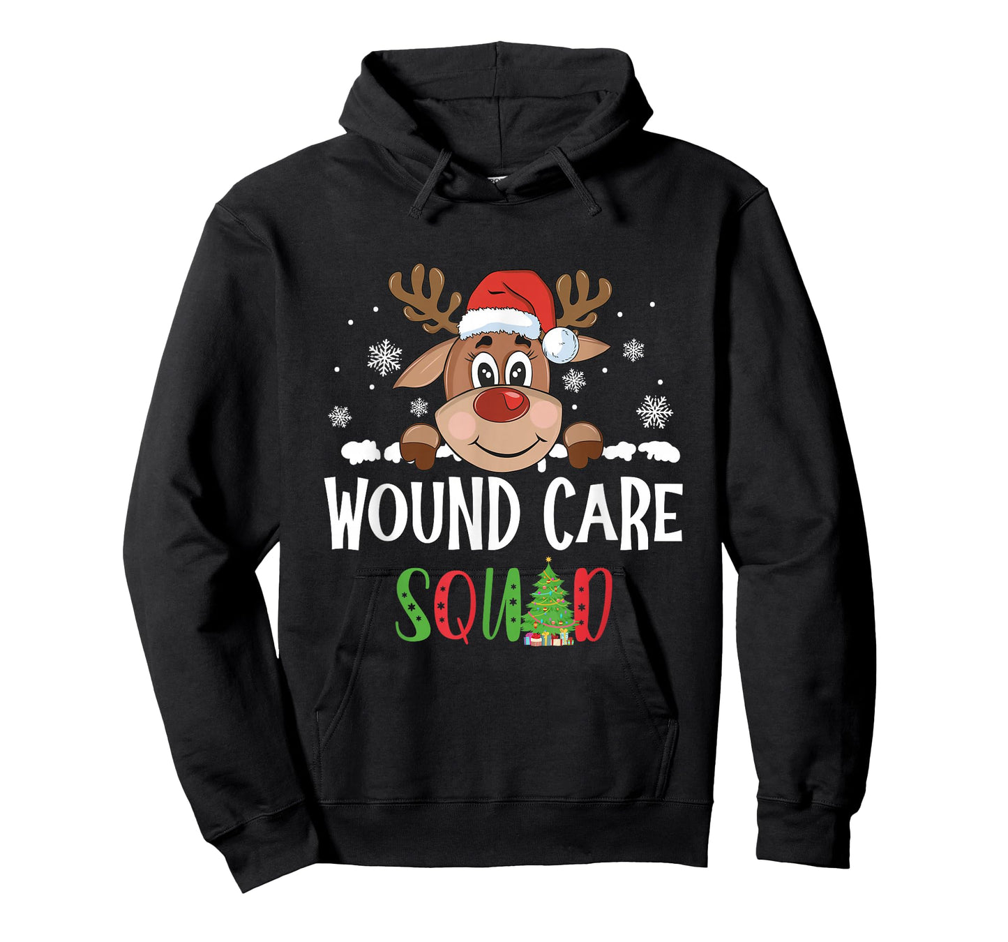 Cute Reindeer Christmas Wound Care Squad Stethoscope Nurse T-Shirt