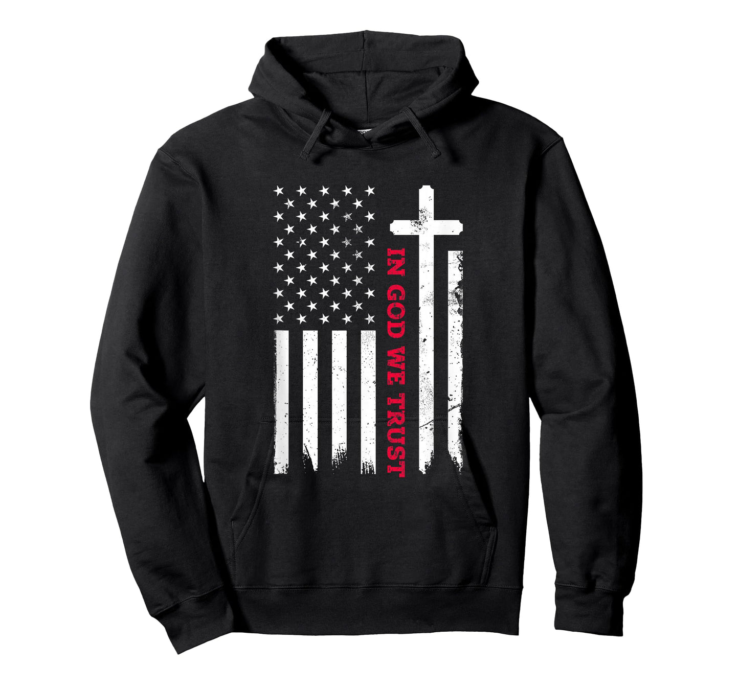 In God We Trust with Patriotic Vintage American Flag T-Shirt