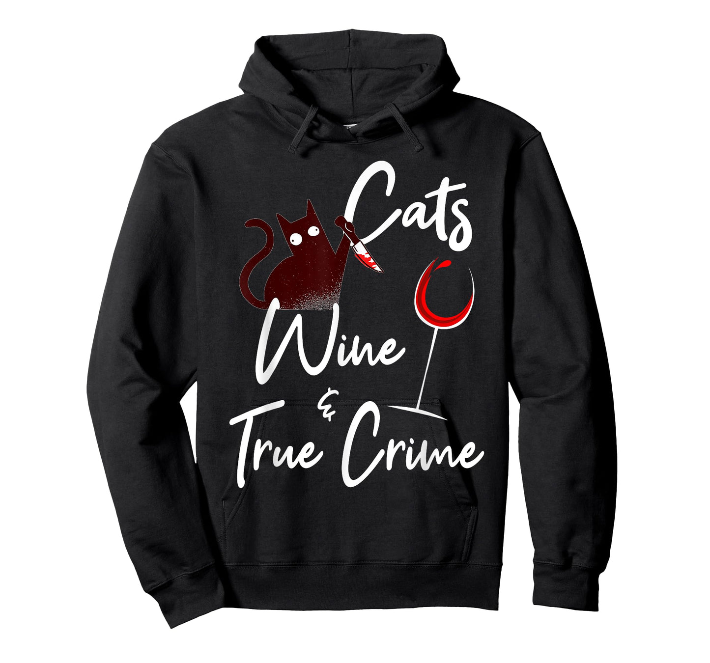 True Crime Shirt Cat Lover Wine True Crime Shows Junkie Gift T-Shirt for Men Women