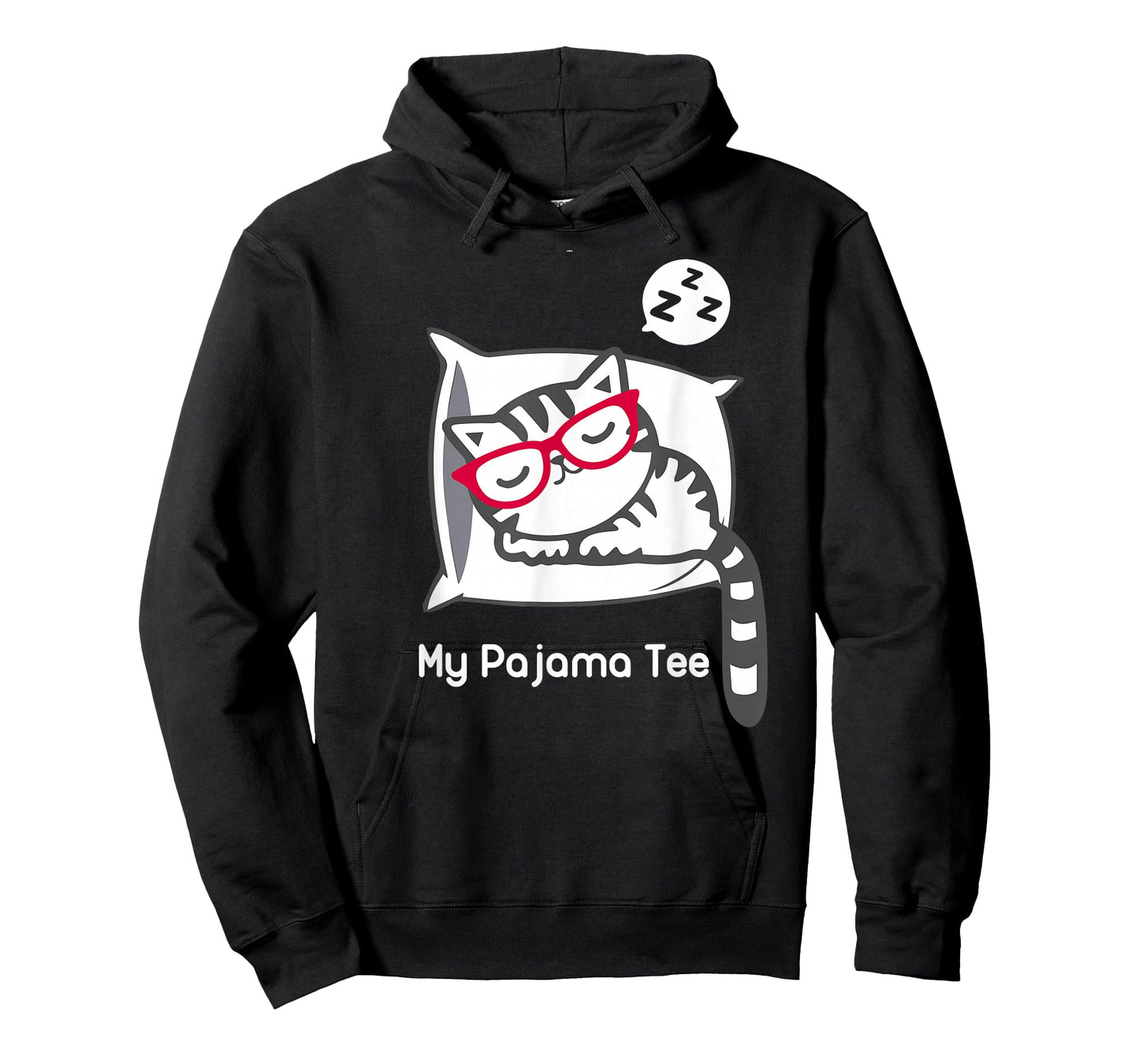 Cat Pajama Shirt Cute Sleeping Kitty with Glasses Pj T Shirt T-Shirt