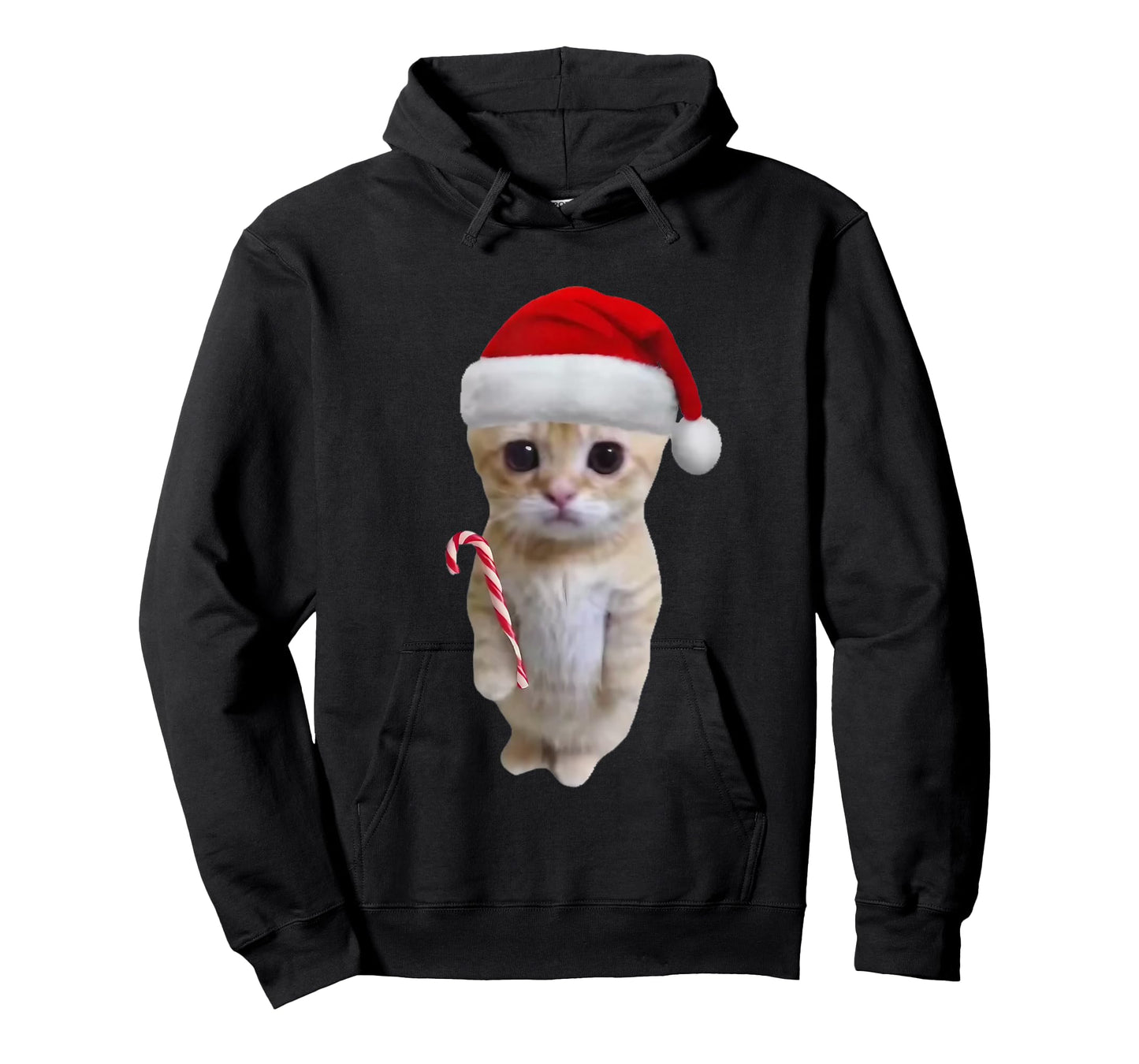 El Gato Meme Cat with Santa Hat and Candy Cane Christmas T-Shirt