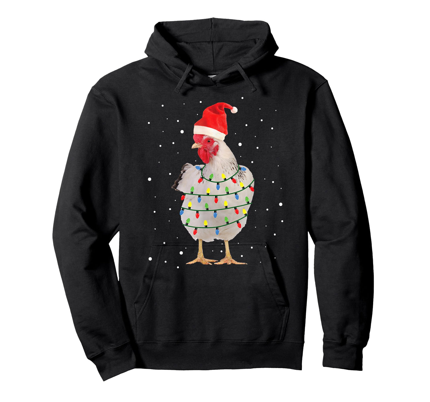 Chicken Christmas Chicken Santa Hat Lights T-Shirt