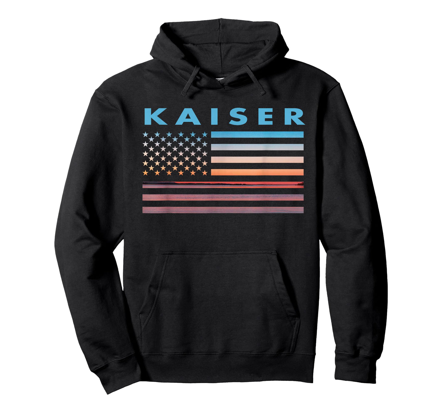 Vintage Sunset American Flag Kaiser, California T-Shirt