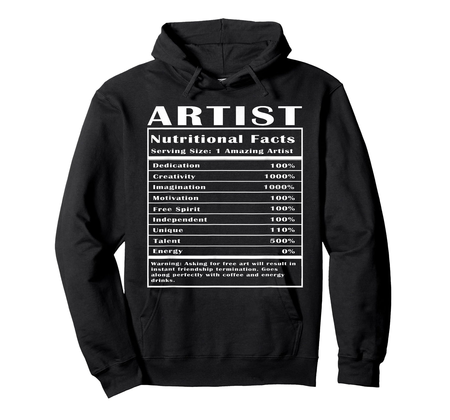 Artist Nutritional Facts T-Shirt