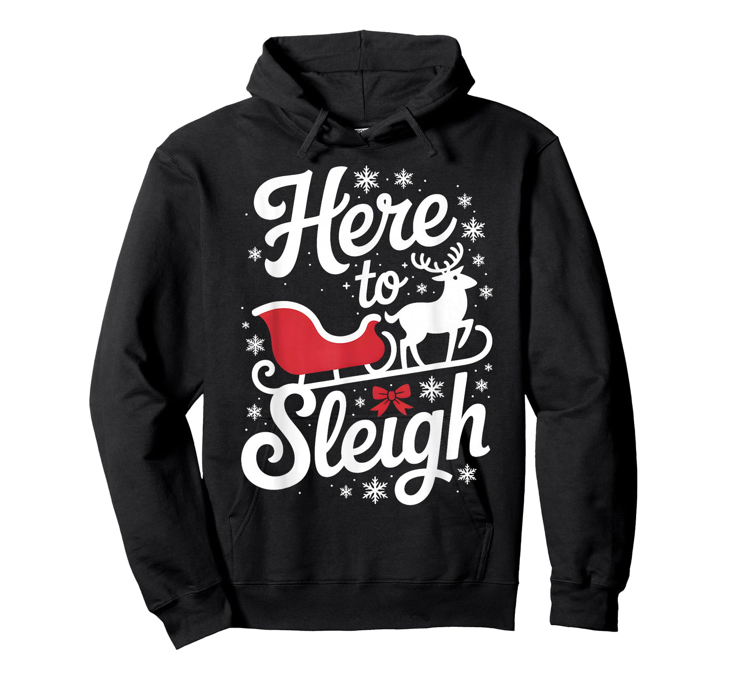 Here to Sleigh Funny Xmas Funny Slay Christmas Puns Reindeer T-Shirt