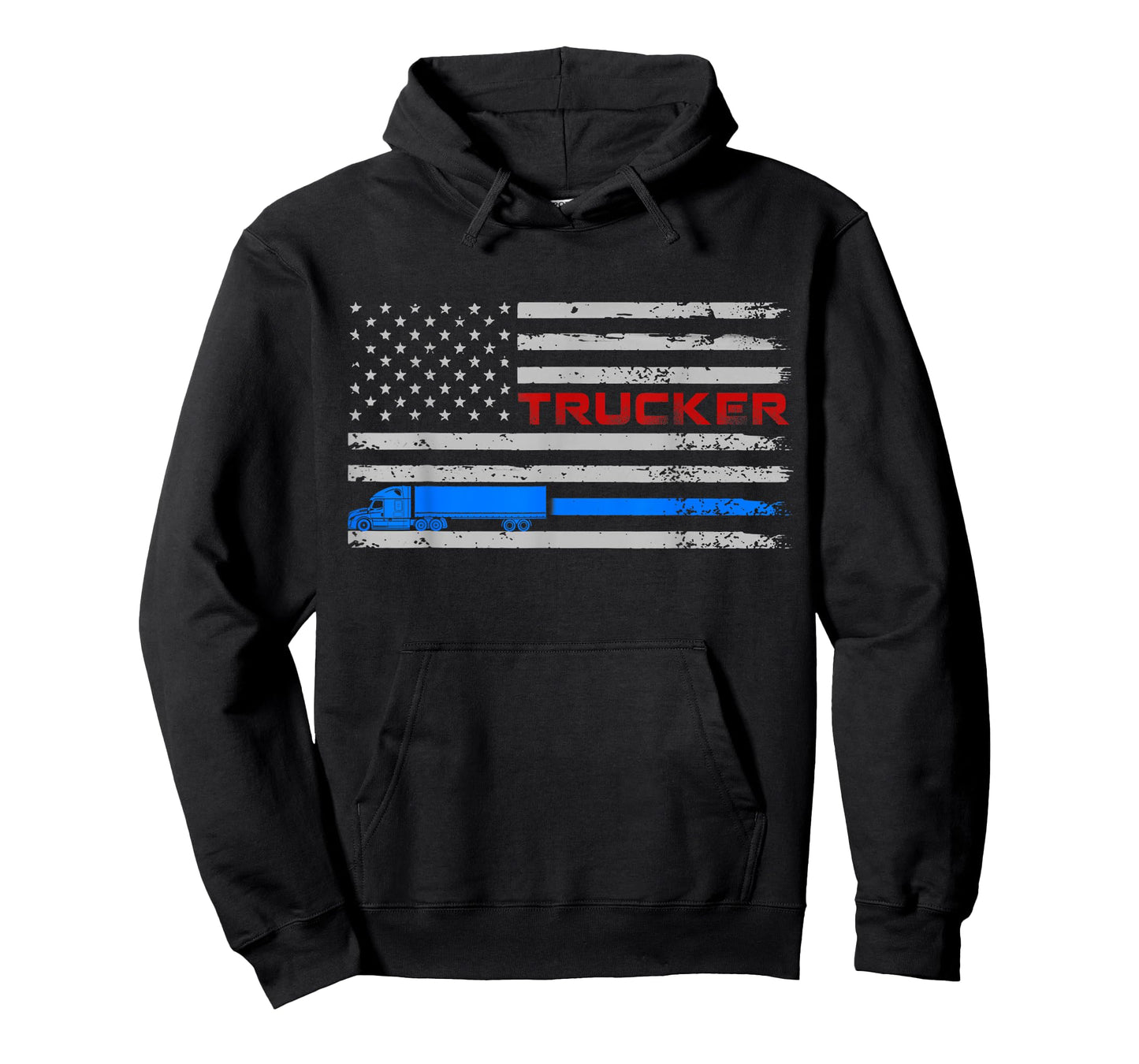 U.S American Flag Semi Truck Driver 18 Wheeler Trucker Gift T-Shirt for Women Men