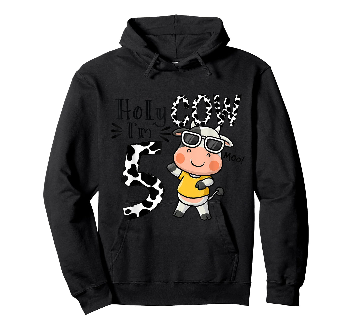 Cute 5th Cow Farm Animals Bday Holy Cow I'm 5 Birthday Boy T-Shirt