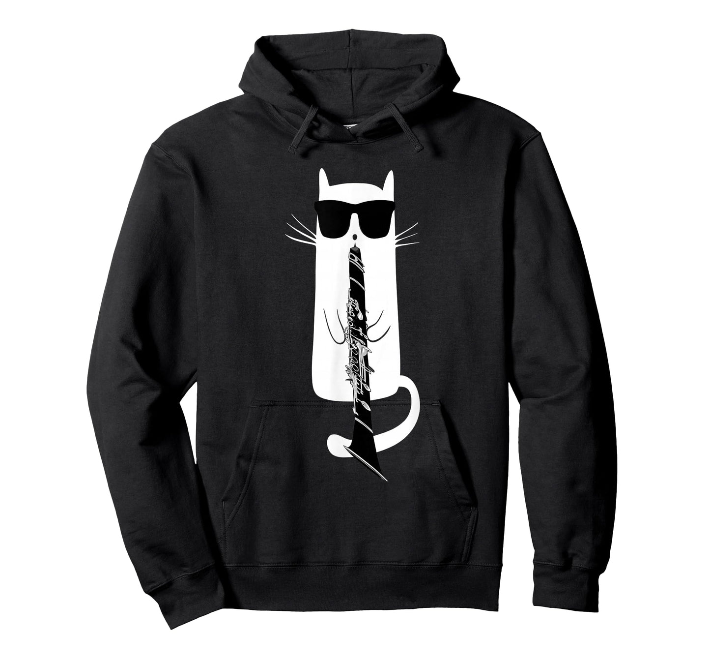 Funny Cat Wearing Sunglasses Playing Clarinet T-Shirt T-Shirt
