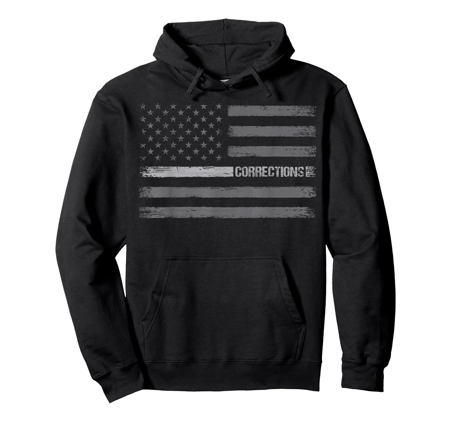 Corrections - Thin Silver Line Flag for Correctional Officer T-Shirt