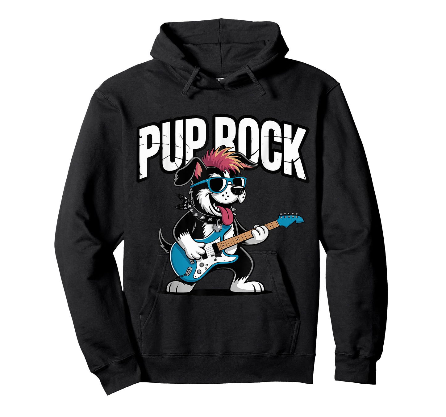 Pup Rock Dog Lover Guitar Fans Pun T-Shirt