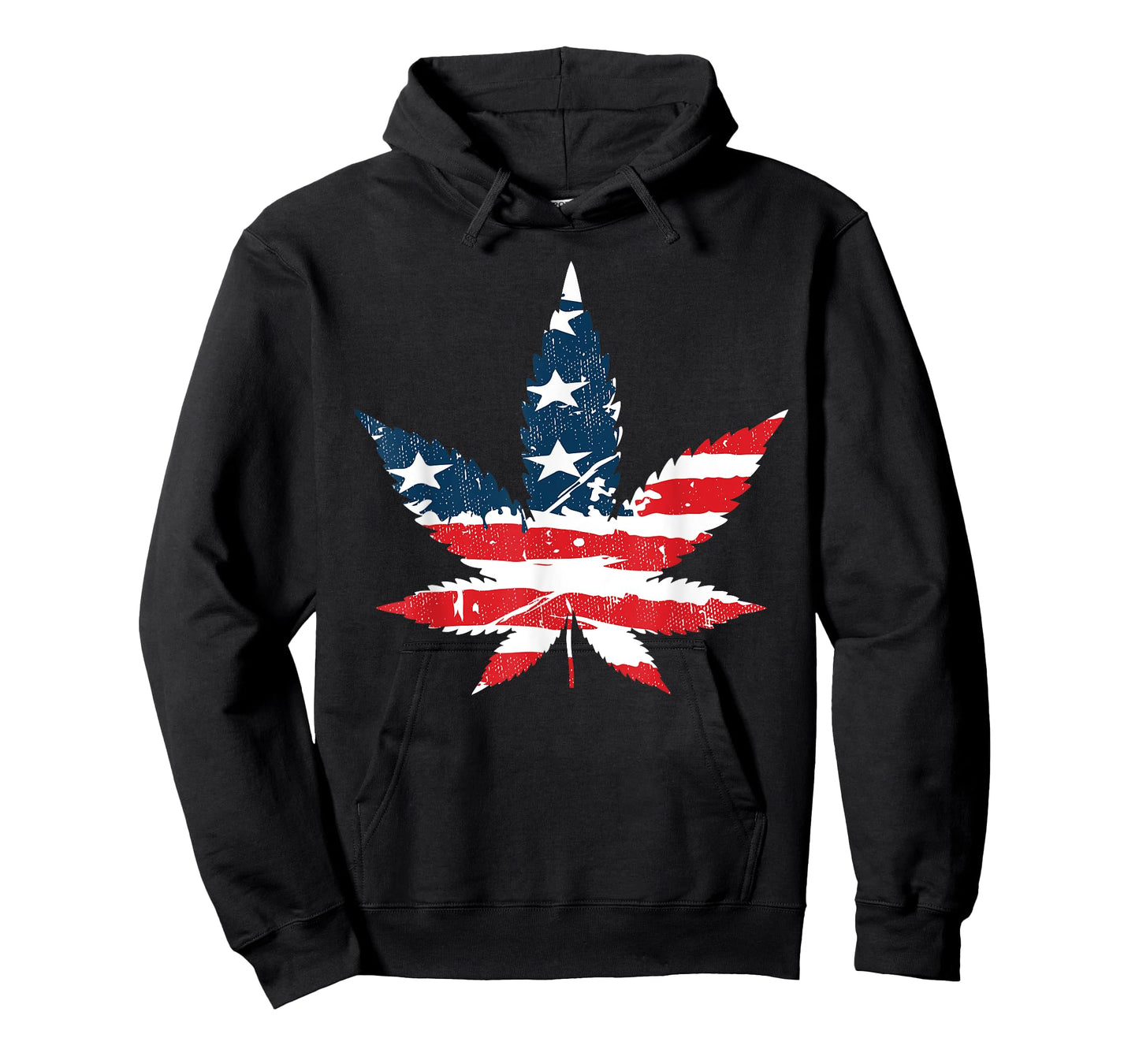 American Marijuana Weed Leaf US Flag 4th of July T-Shirt for Women Men