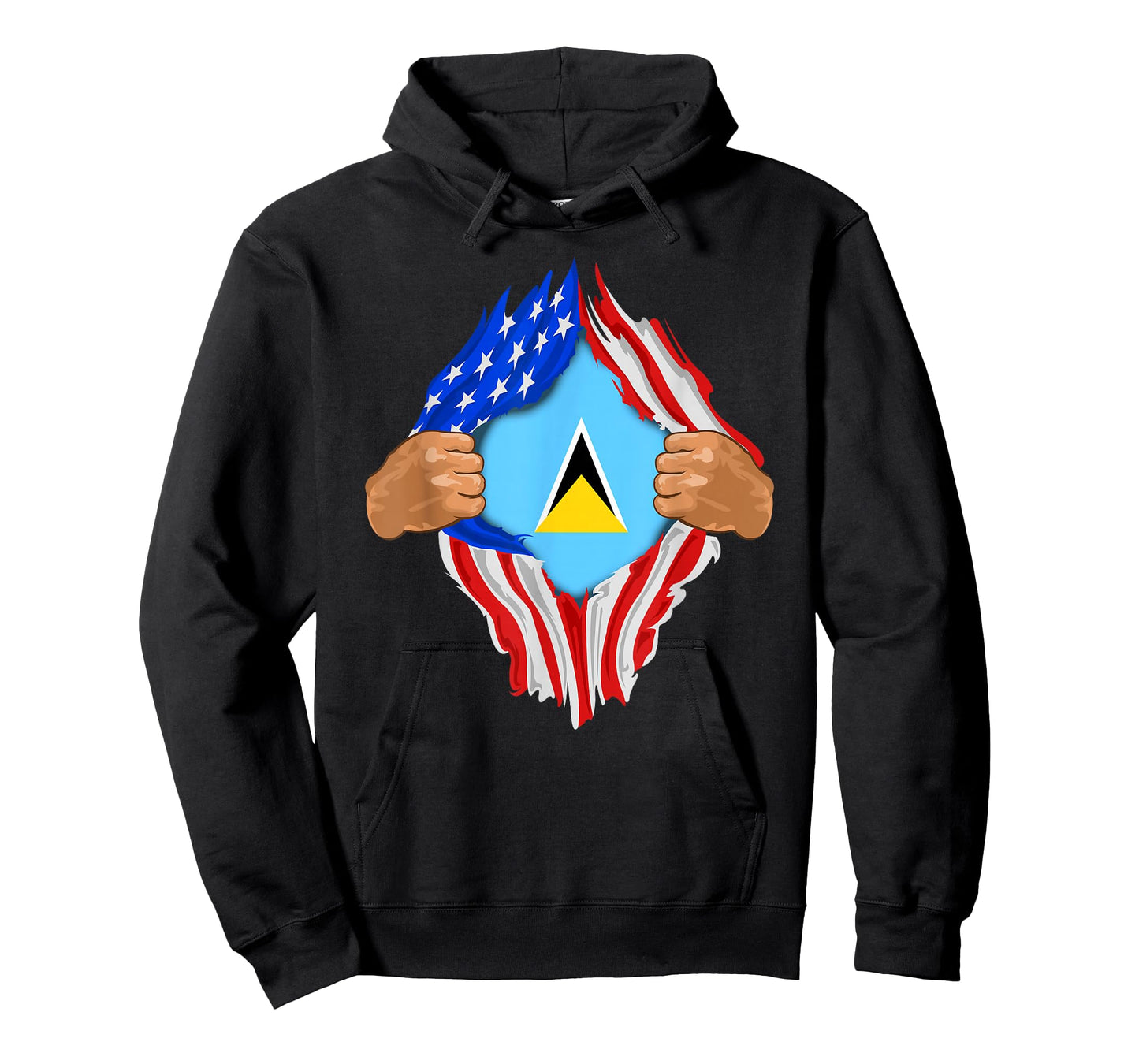 Saint Lucian Blood Inside Me | Saint Lucia Flag Gift T-Shirt