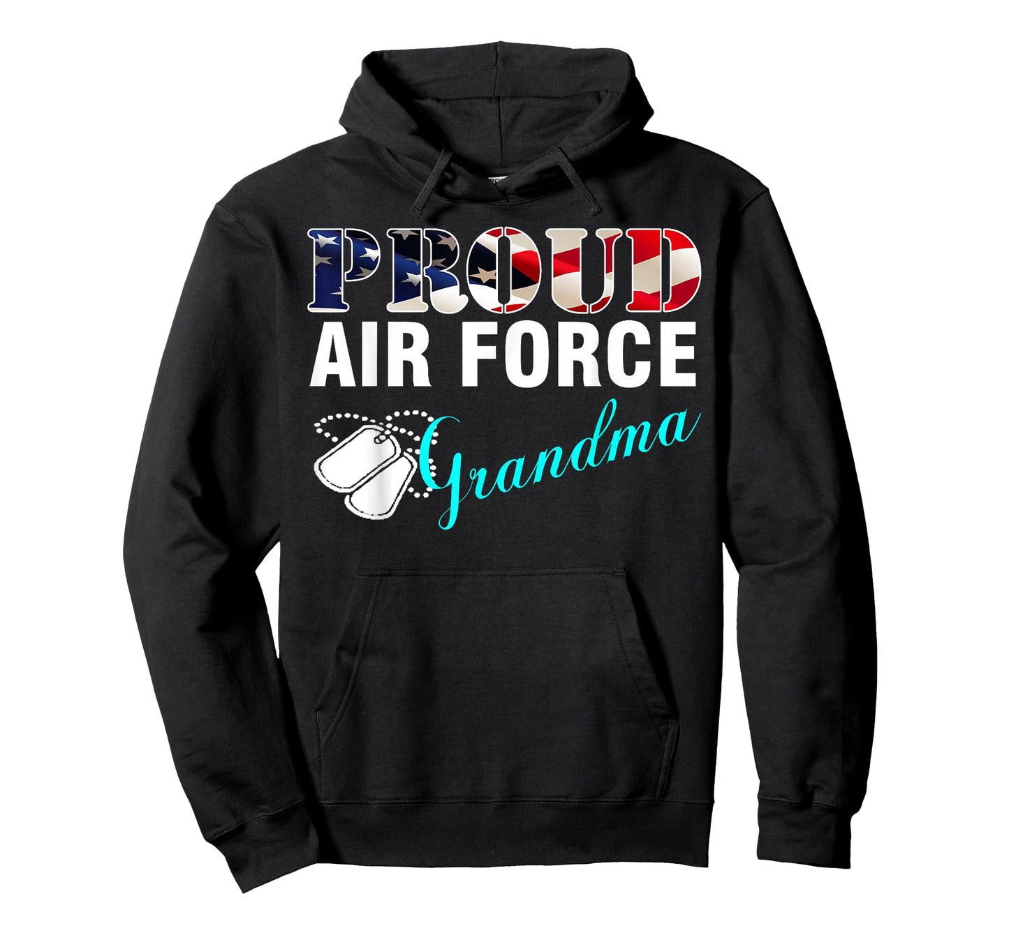 Vintage Proud Air Force Grandma With American Flag Gift T-Shirt