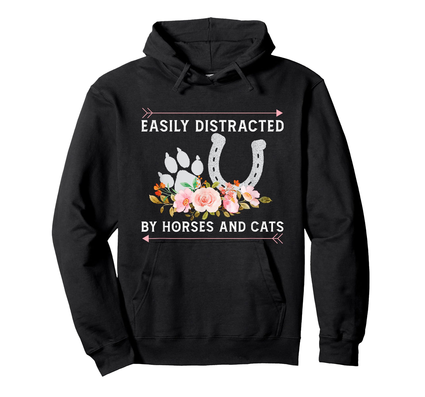 Easily Distracted By Horses And Cats Horse Lovers T-Shirt