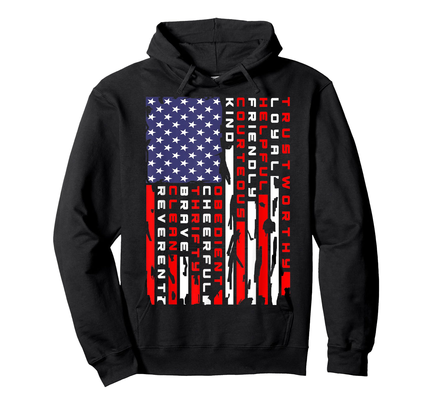 Vintage American Flag Scouting Law T-Shirt