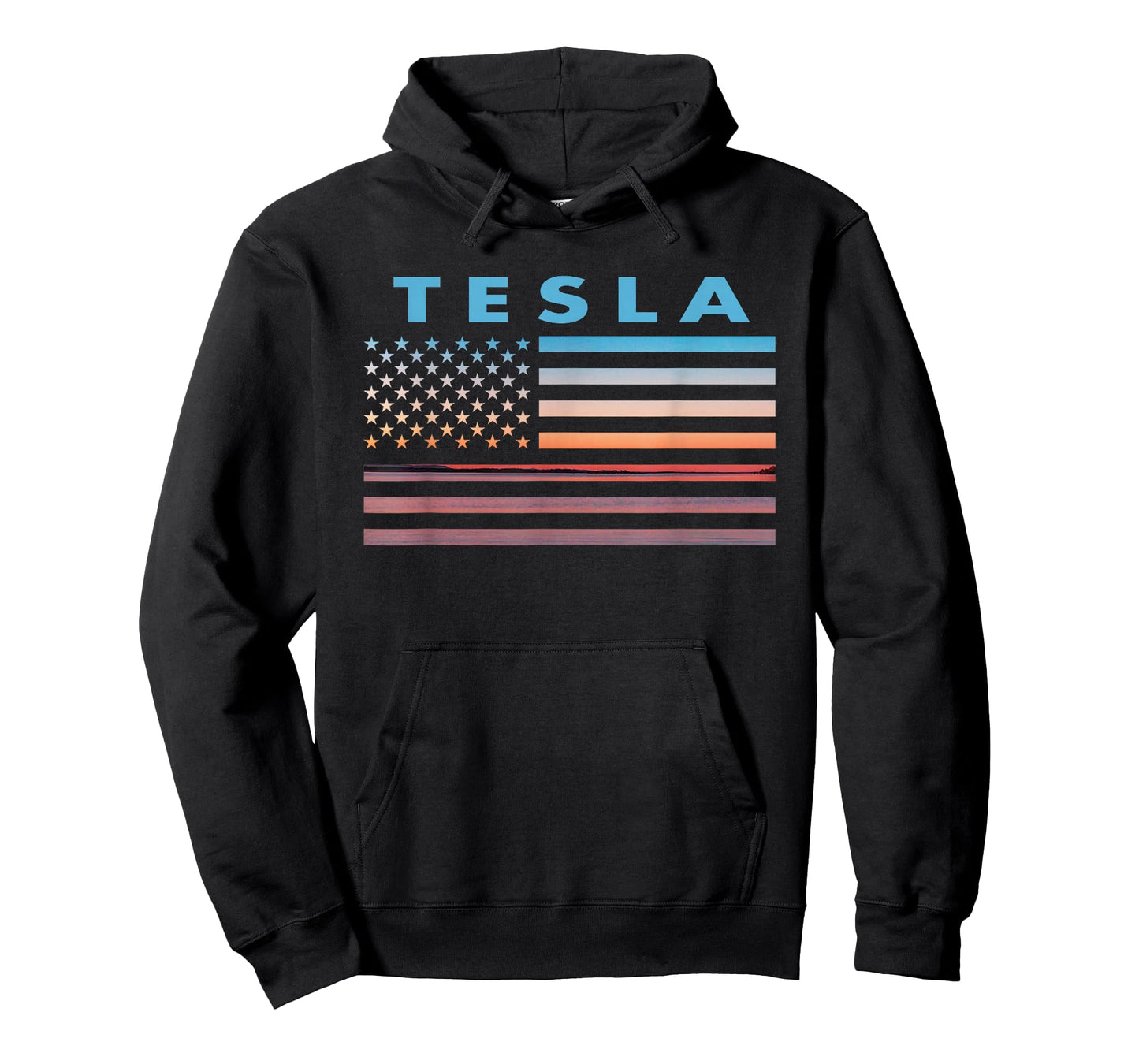 Vintage Sunset American Flag Tesla, West Virginia T-Shirt