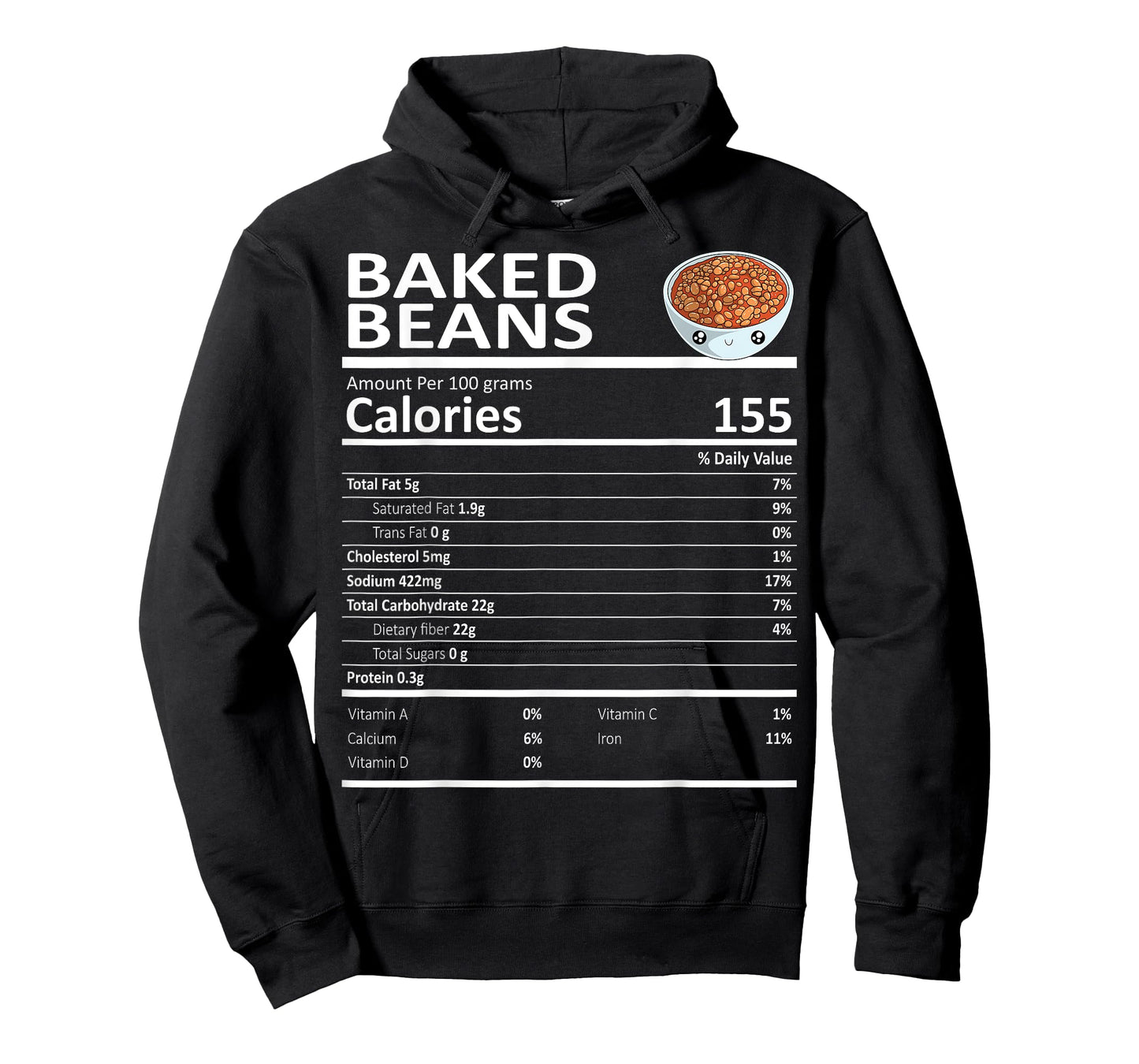 Baked Beans Nutritional Facts Thanksgiving X-Mas Gift Food T-Shirt