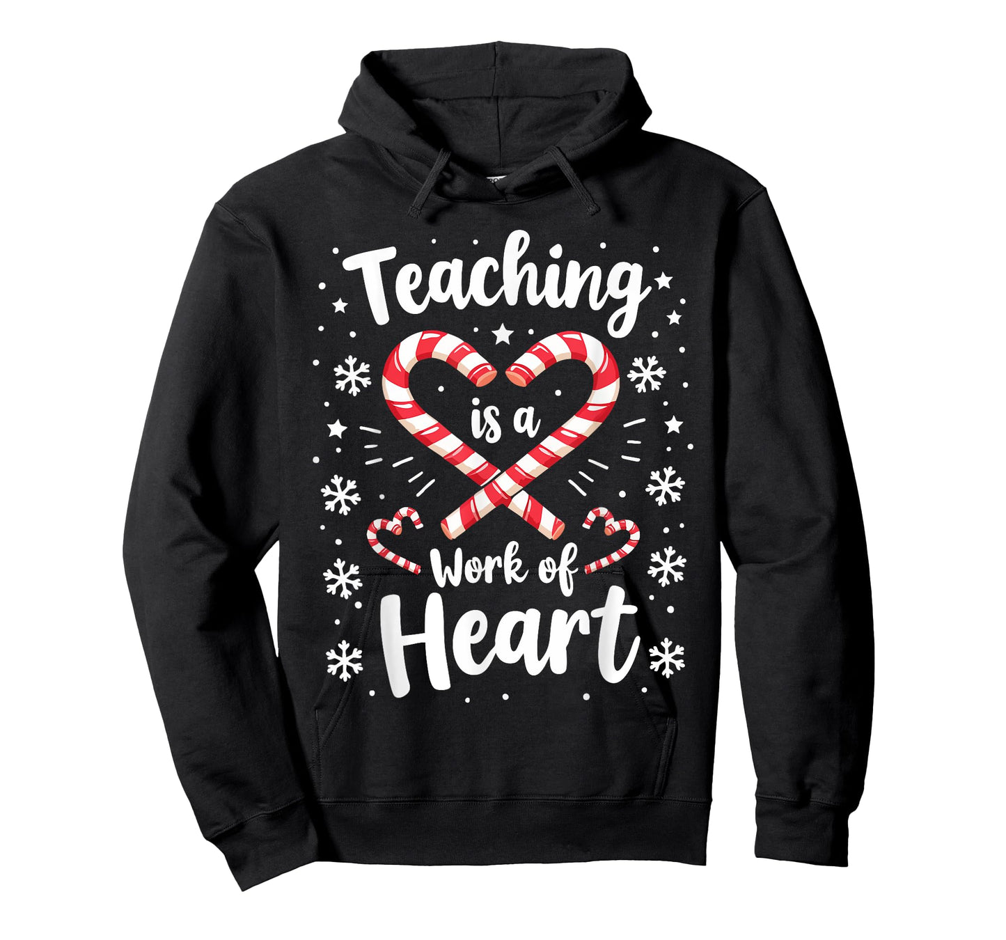 Christmas Teacher Candy Cane Teaching is a Work of Heart T-Shirt