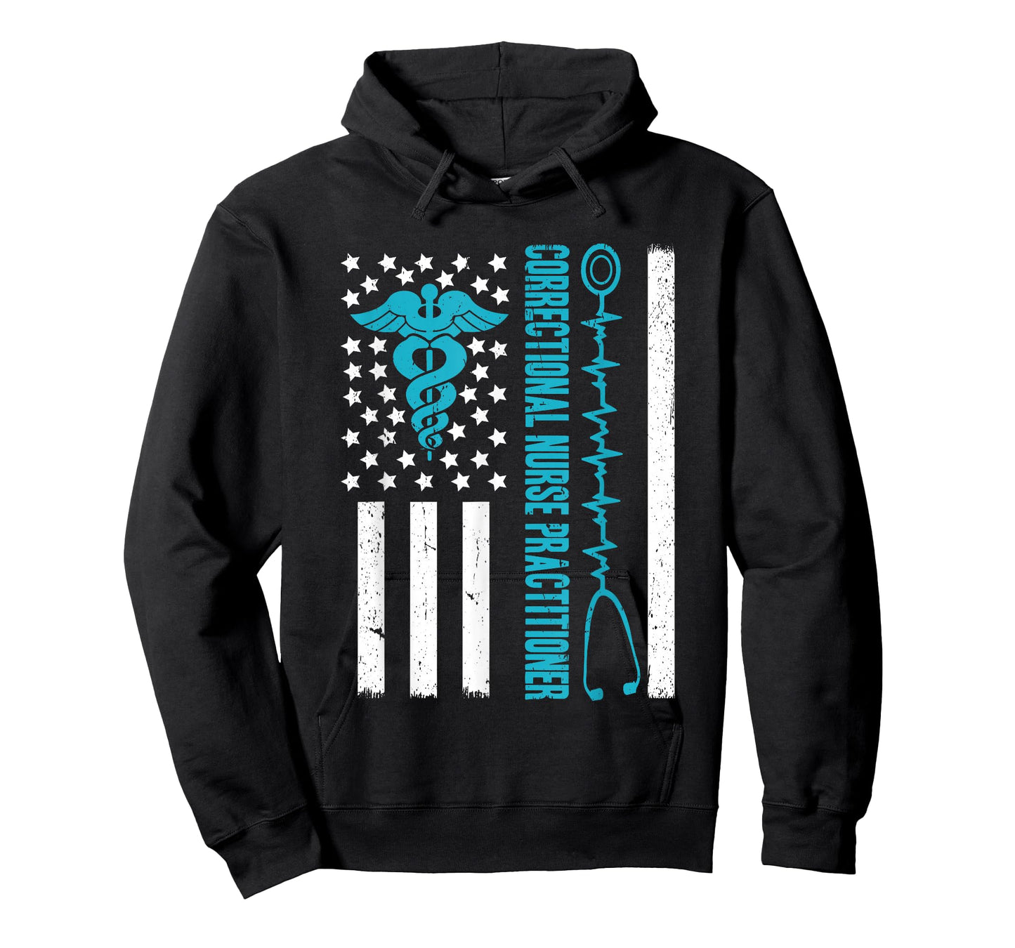 Correctional Nurse Practitioner Flag Stethoscope RN T-Shirt