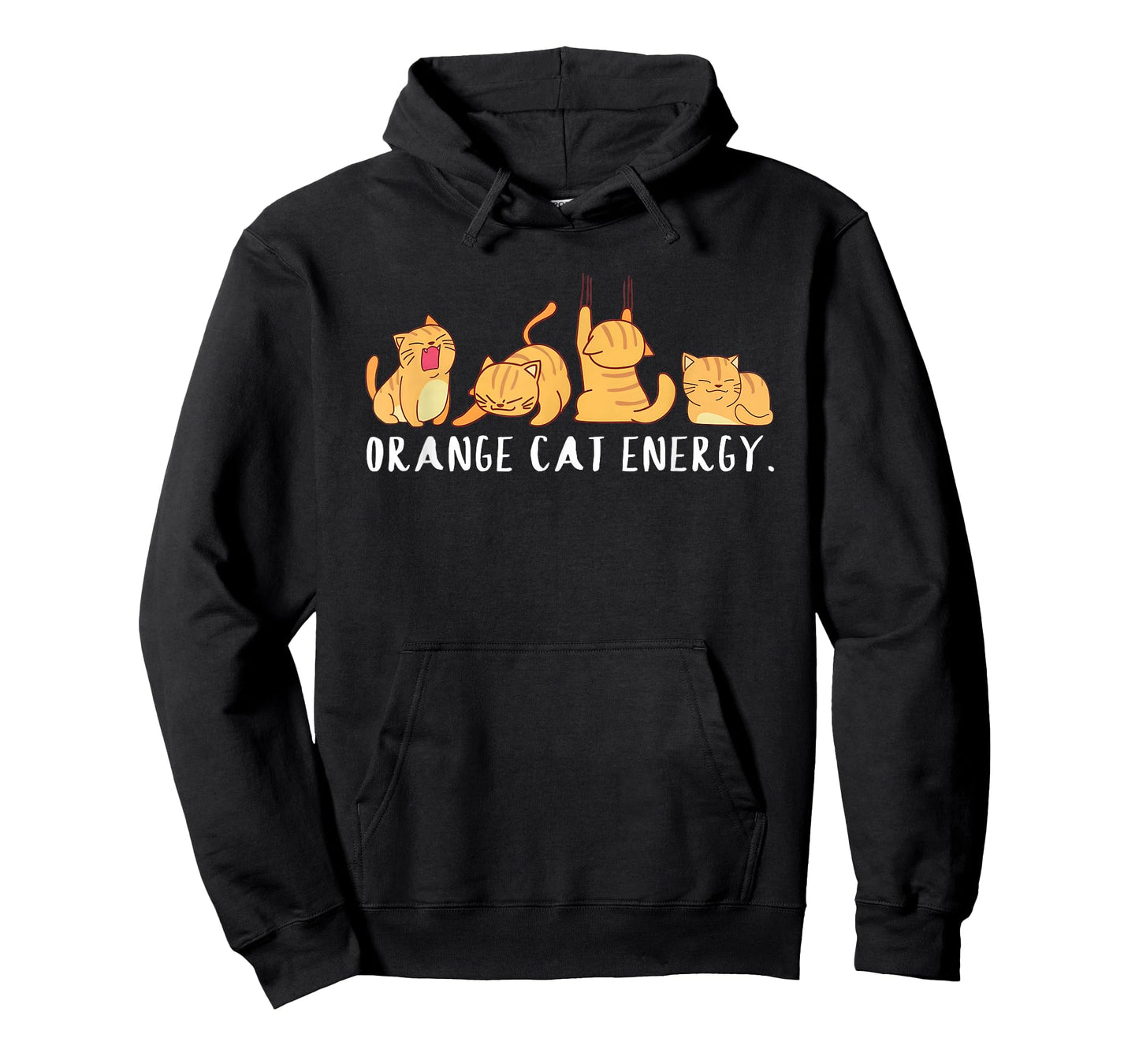 Orange Cat Energy Funny For Men Women T-Shirt