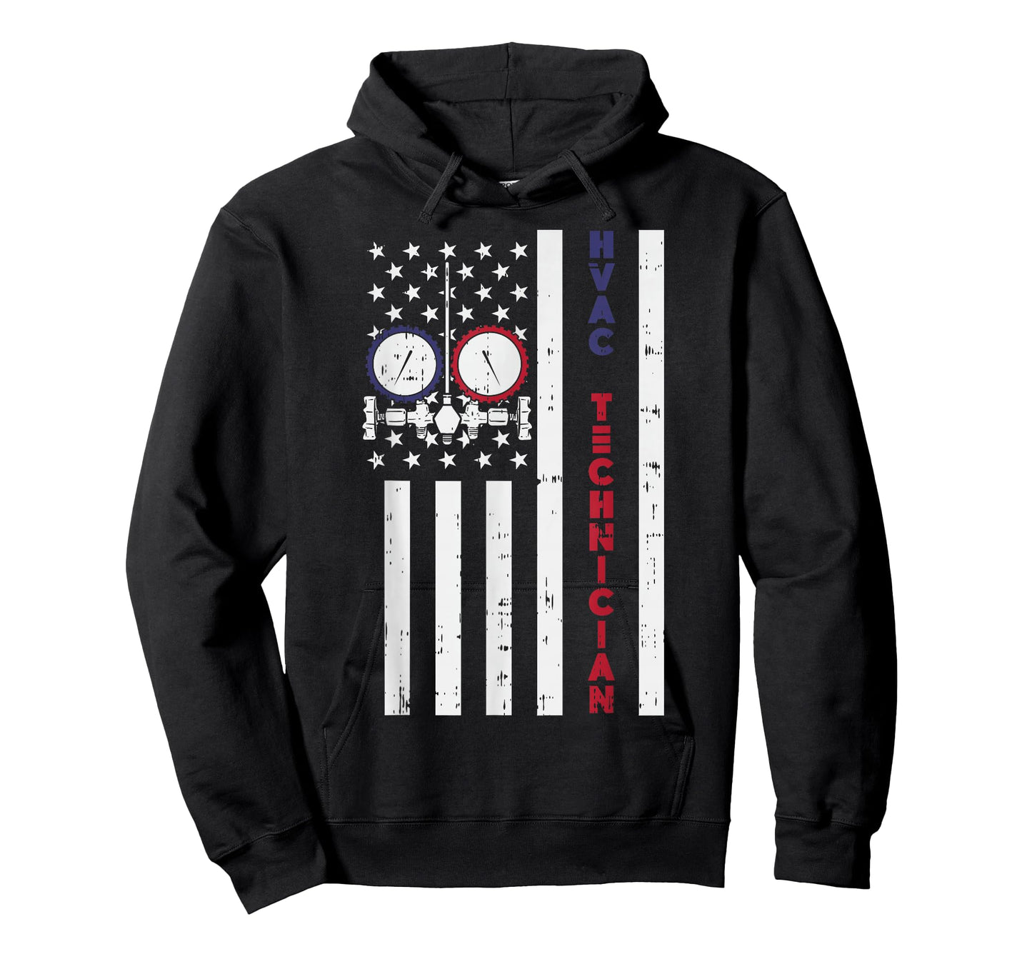 Vintage American Flag HVAC Technician - Proud USA HVAC Tech T-Shirt