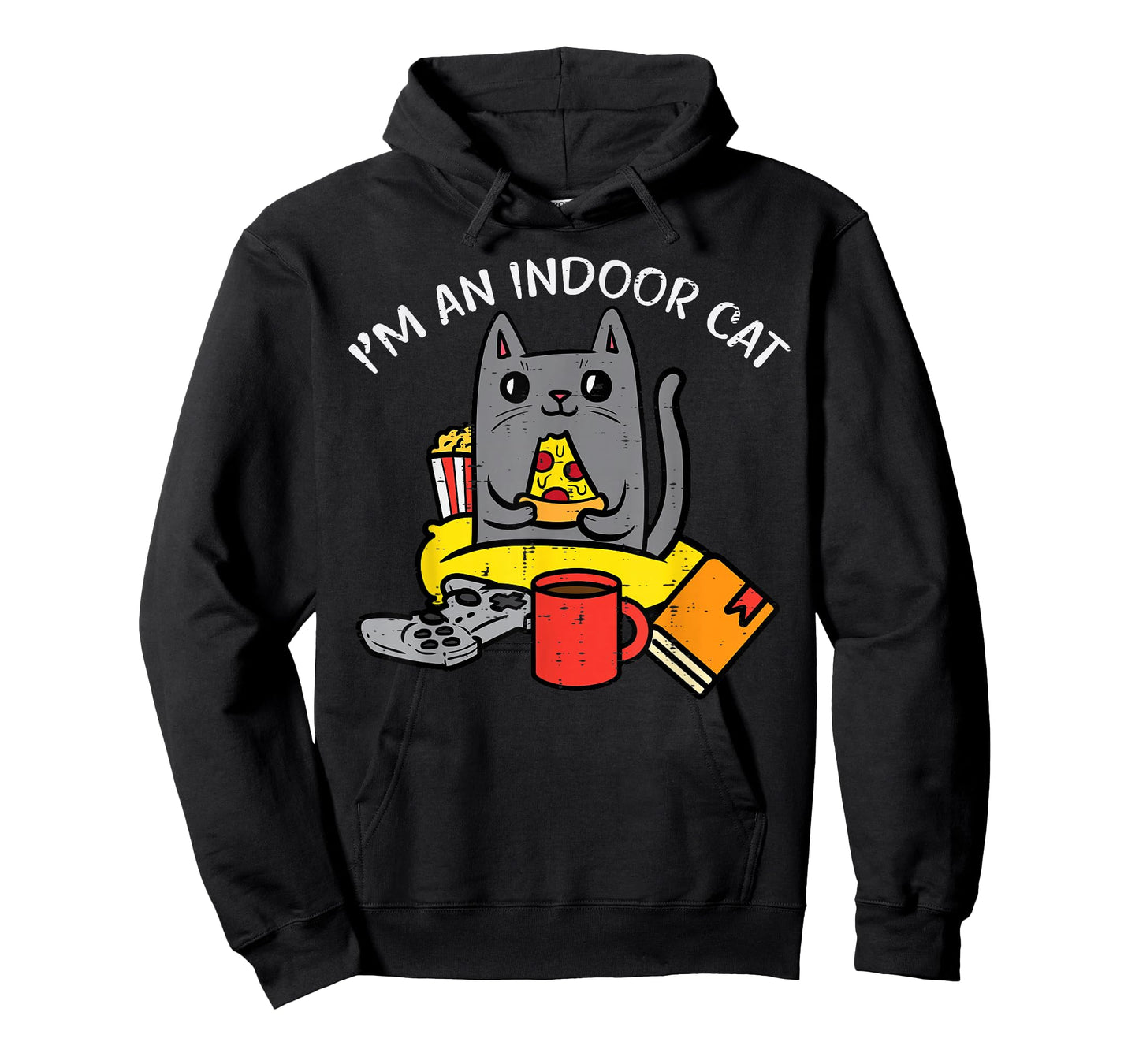 Im Indoor Cat Gaming Controller Pizza Gamer Men Boys Kids T-Shirt