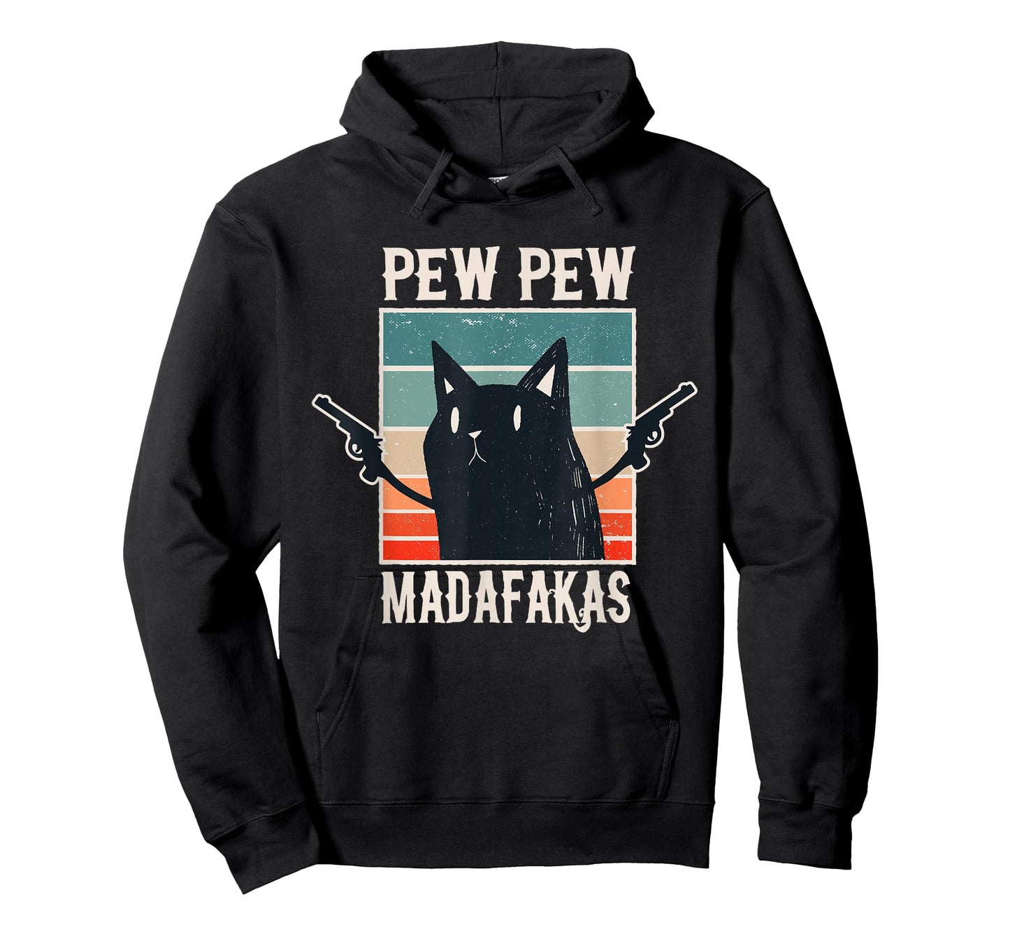 Cat Pew Pew Madafakas Retro Vintage Gift T-Shirt