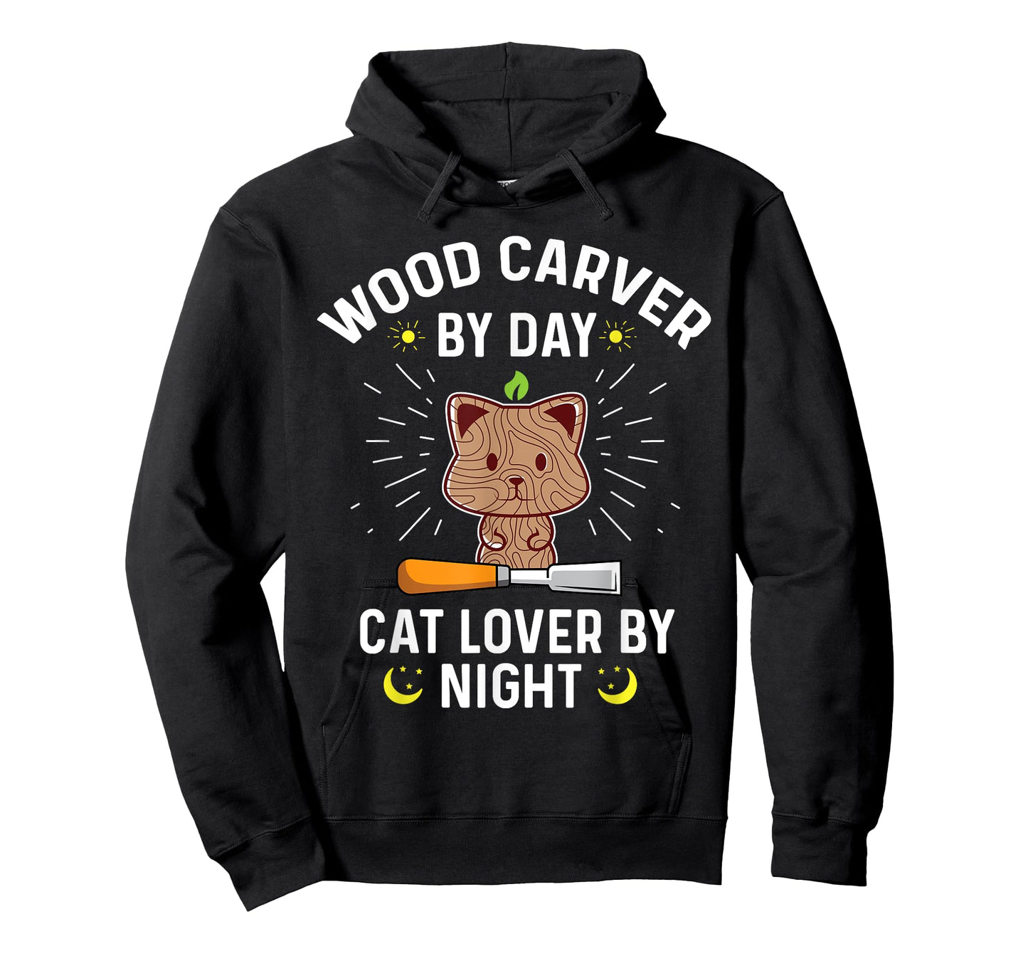 Funny Wood Carver By Day Cat Lover By Night - Wood Carving Men Women T-Shirt