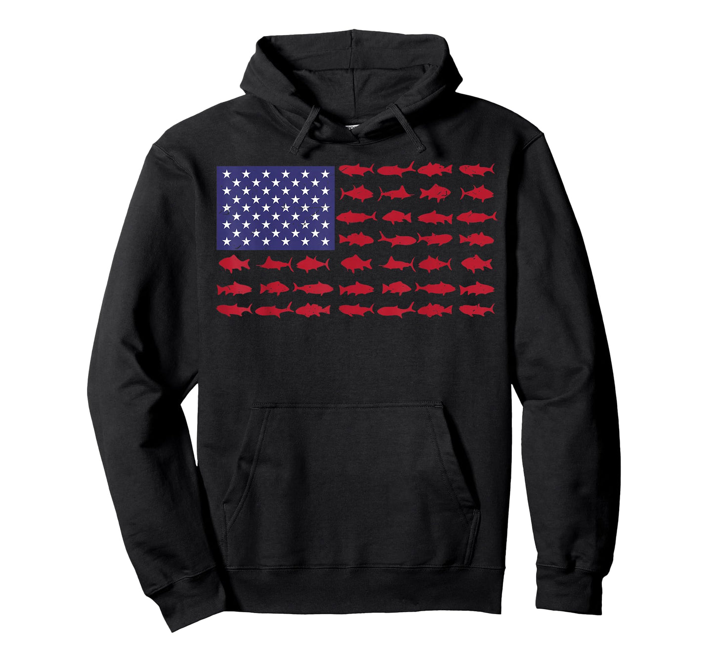 American Flag Fishing-Shirt Men Kids Bass Fish Dad Patriotic T-Shirt