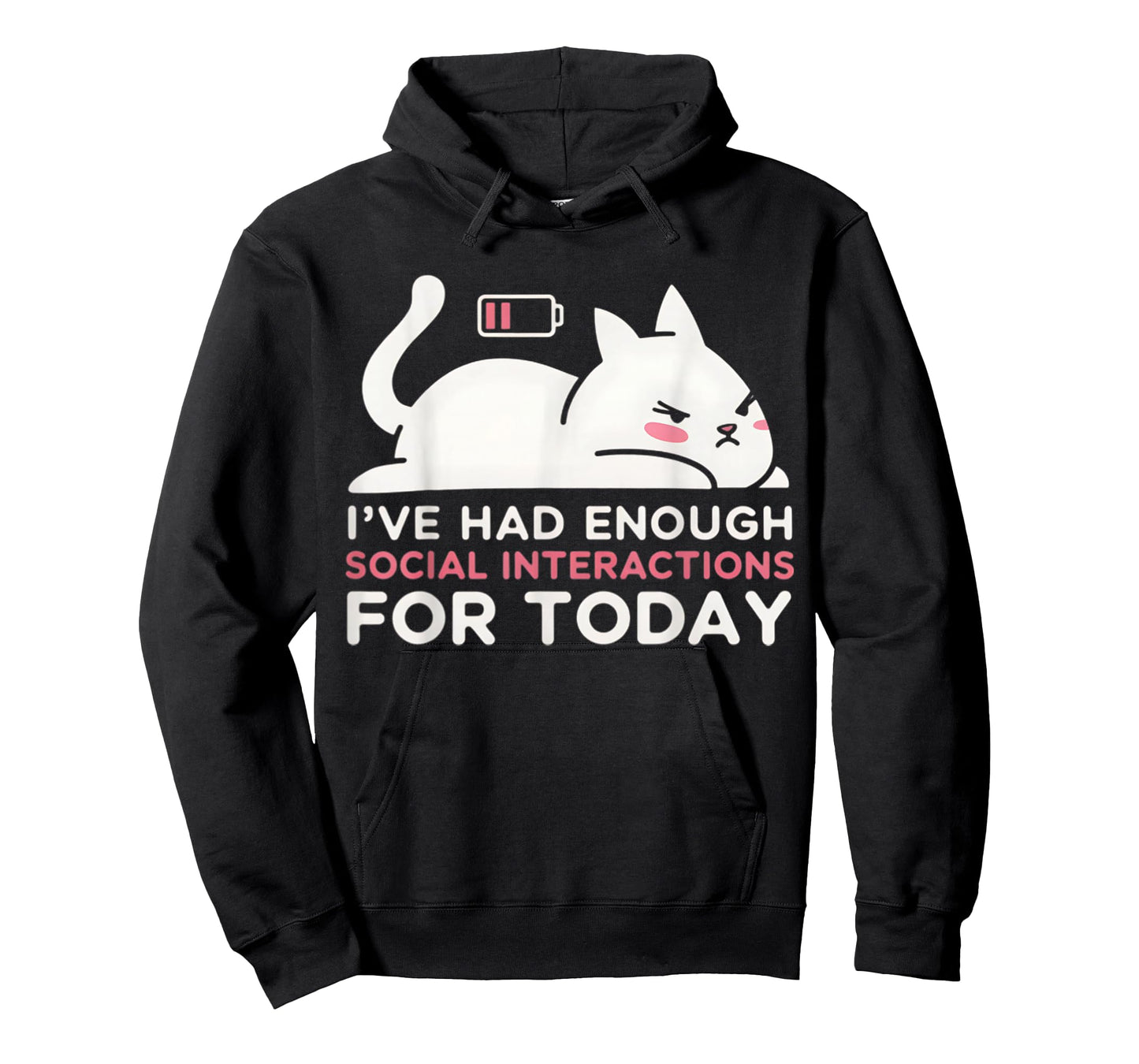 Enough Social Interaction Today Grumpy Funny Cat T-Shirt