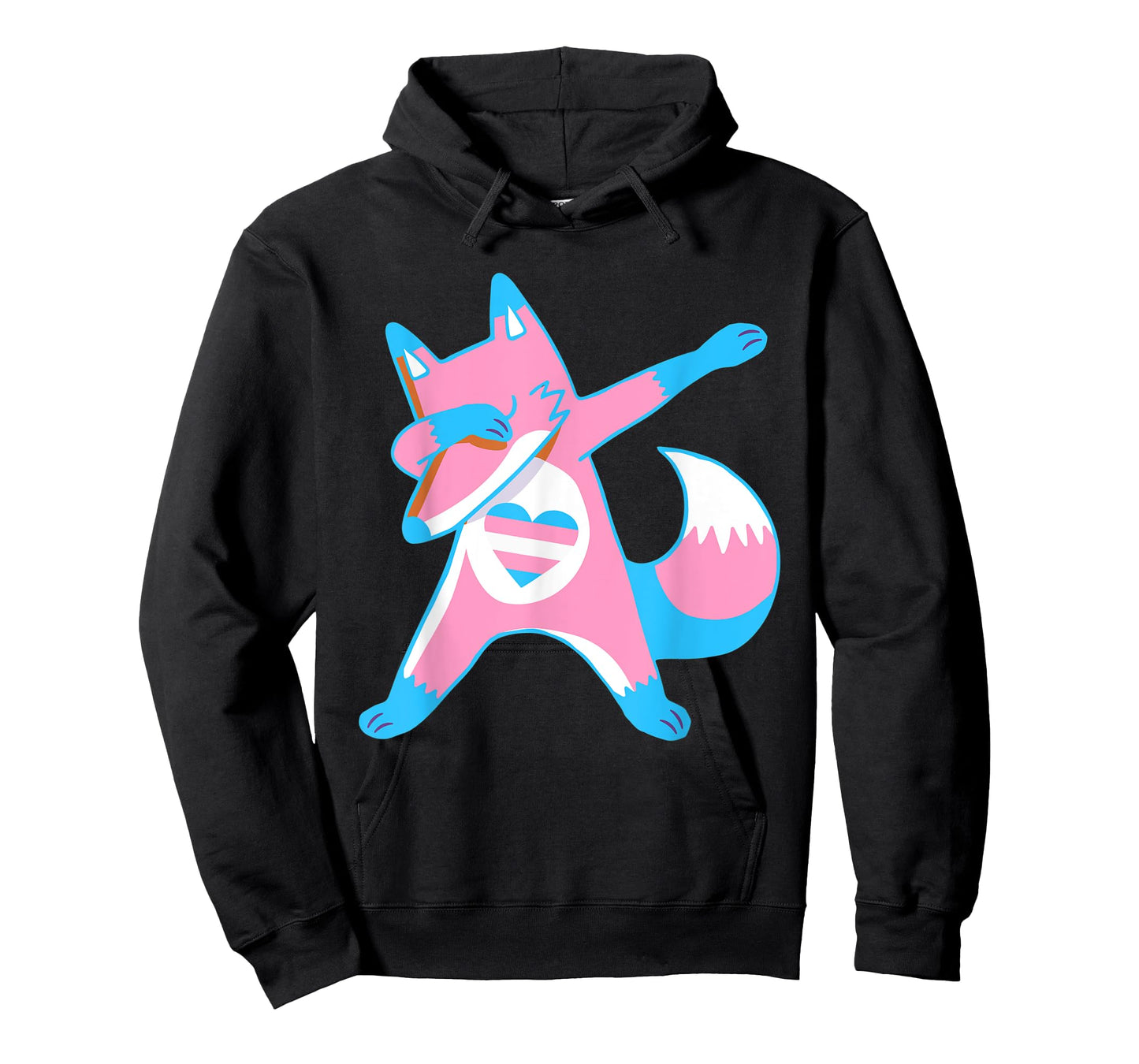Dabbing Trans Pride Fox With Heart Transgender T-Shirt