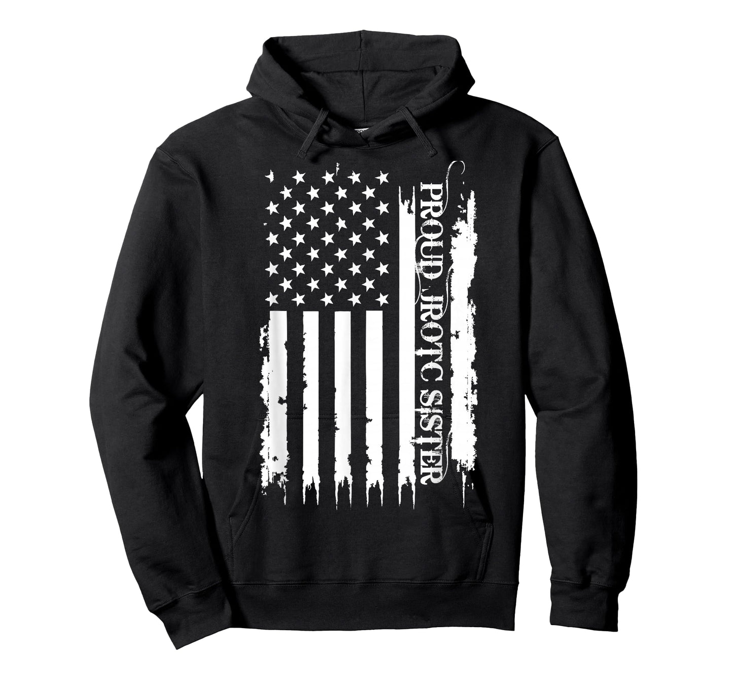 Proud JROTC Sister United States Distressed w US Flag T-Shirt