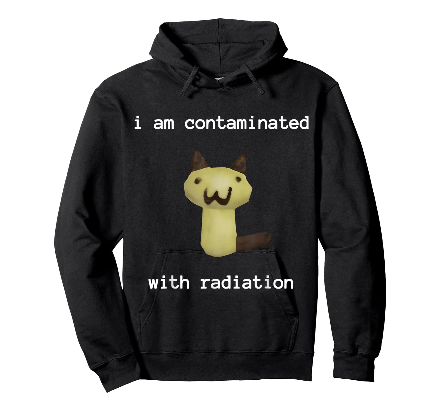 I Am Contaminated with Radiation FUNNY Unisex T-Shirt, Black, Small, Short Sleeve, Classic Fit, Polyester, Cartoon, Vintage, Unique Humorous Theme, Festive Design