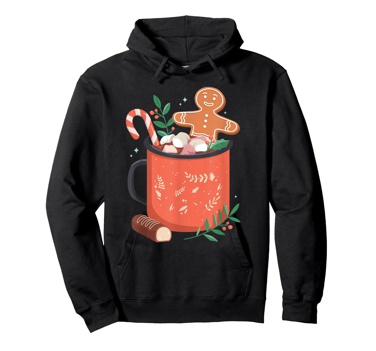 Hot Cocoa Mug Gingerbread Cookie Xmas Christmas Holiday T-Shirt
