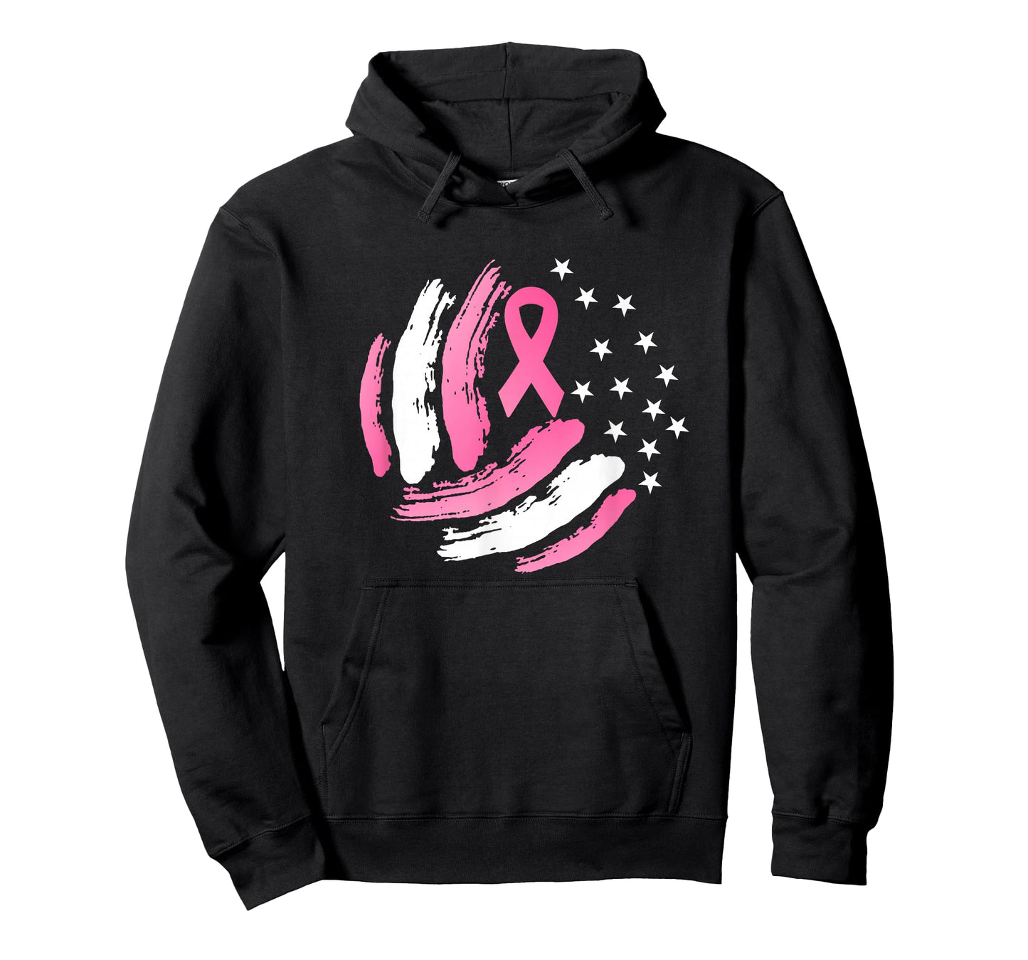 Volleyball Pink Ribbon Breast Cancer Awareness Gift USA Flag T-Shirt